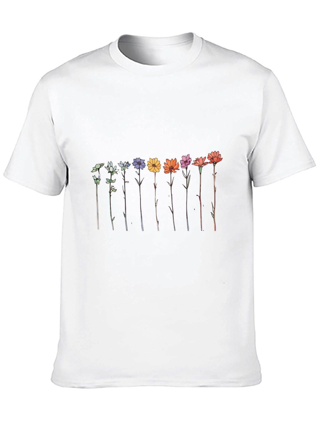 Floral Array Graphic Tee - Black Unisex T-Shirt