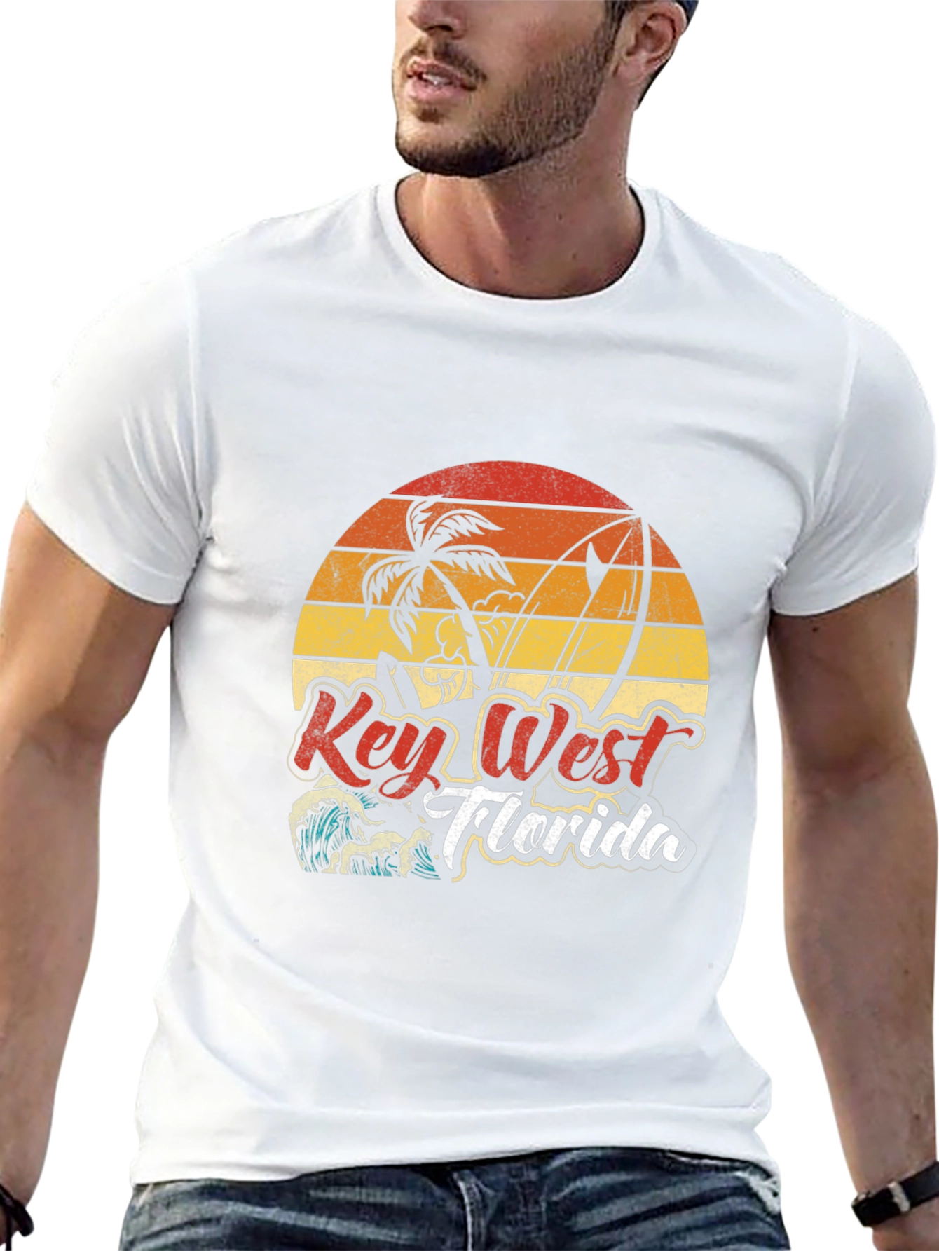 Key West Florida T-Shirt - Retro Surf Design