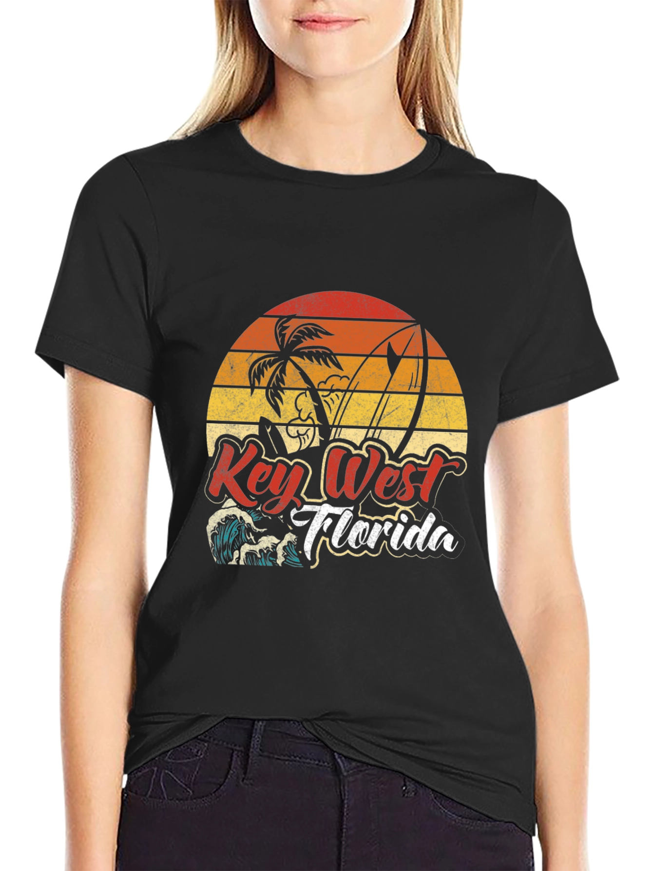 Key West Florida T-Shirt - Retro Surf Design