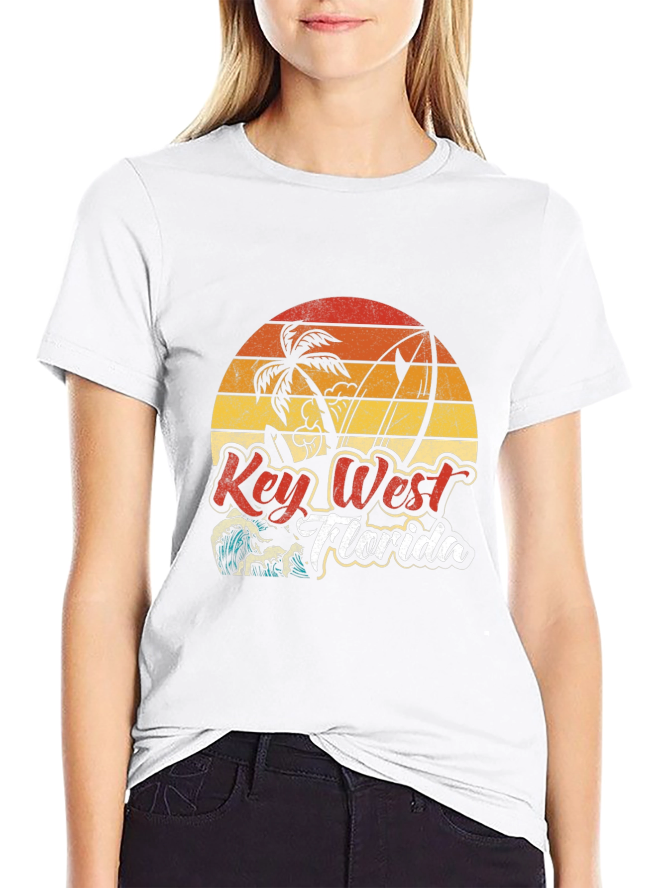 Key West Florida T-Shirt - Retro Surf Design