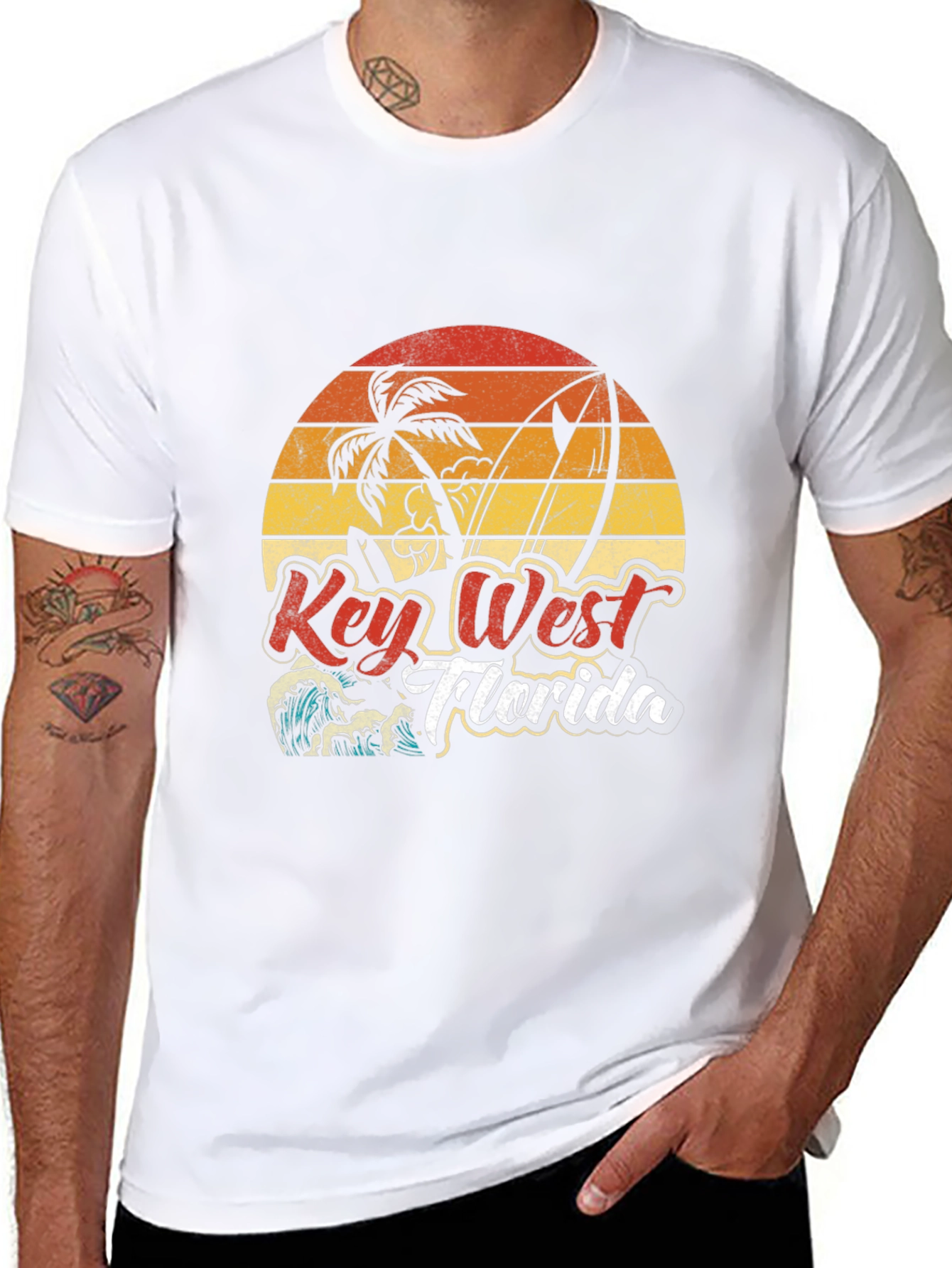 Key West Florida T-Shirt - Retro Surf Design