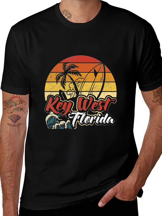 Key West Florida T-Shirt - Retro Surf Design