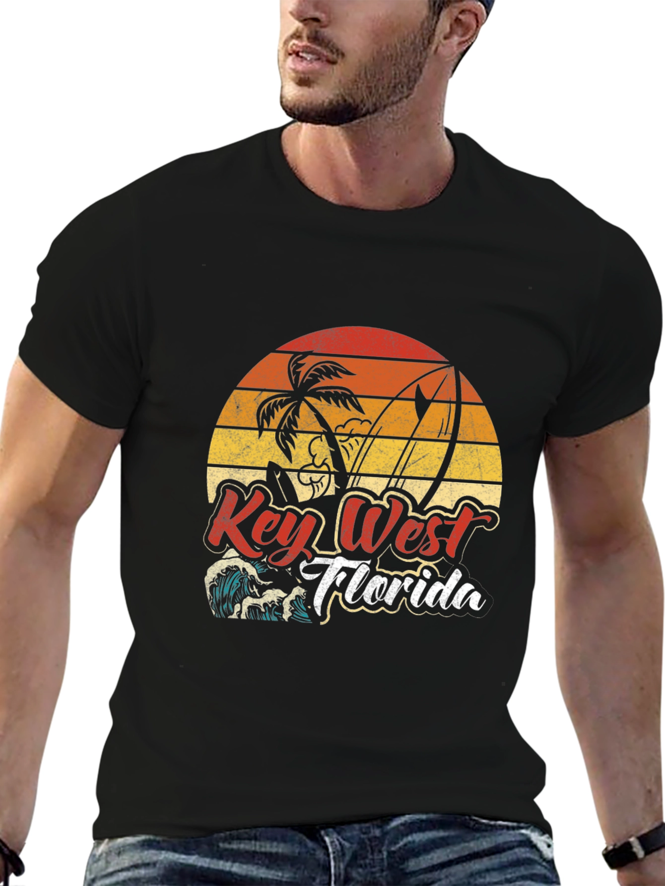 Key West Florida T-Shirt - Retro Surf Design