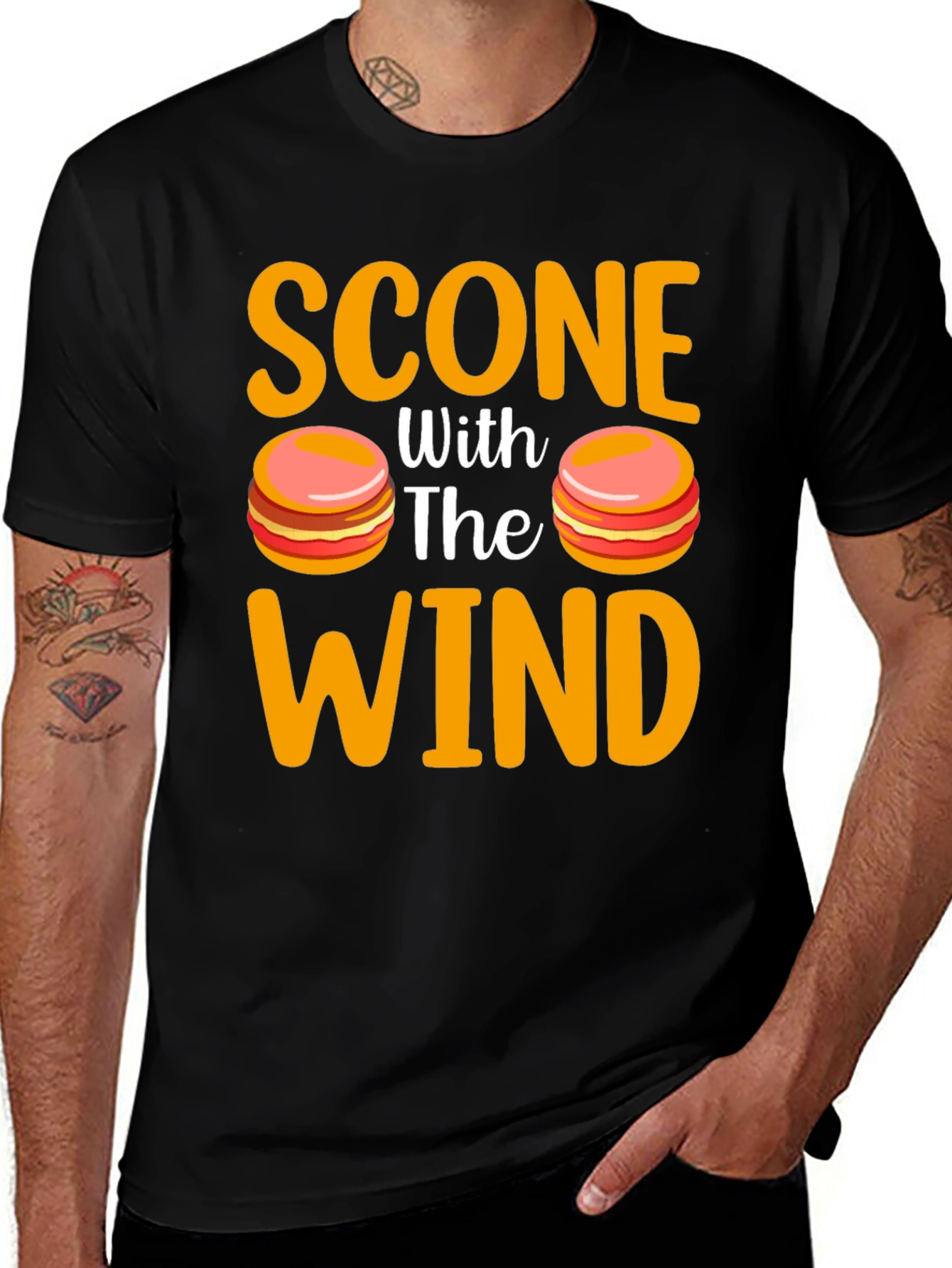 Scone With the Wind T-Shirt - Funny Macaron Tee