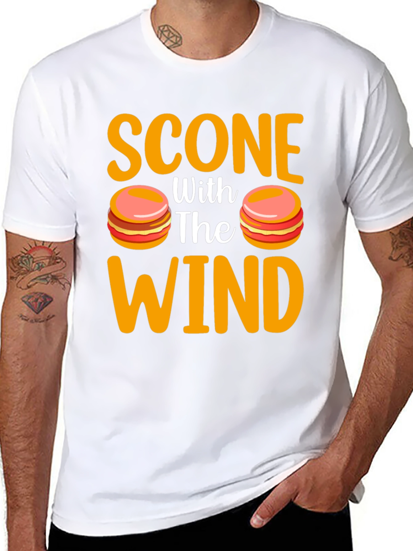 Scone With the Wind T-Shirt - Funny Macaron Tee