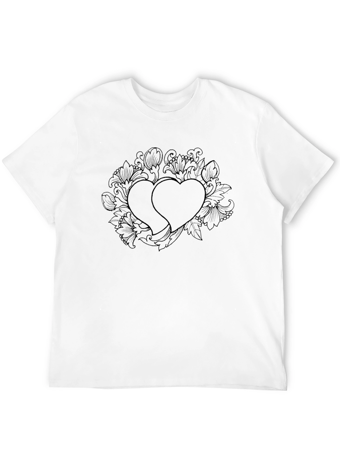 Black Double Heart Graphic Tee