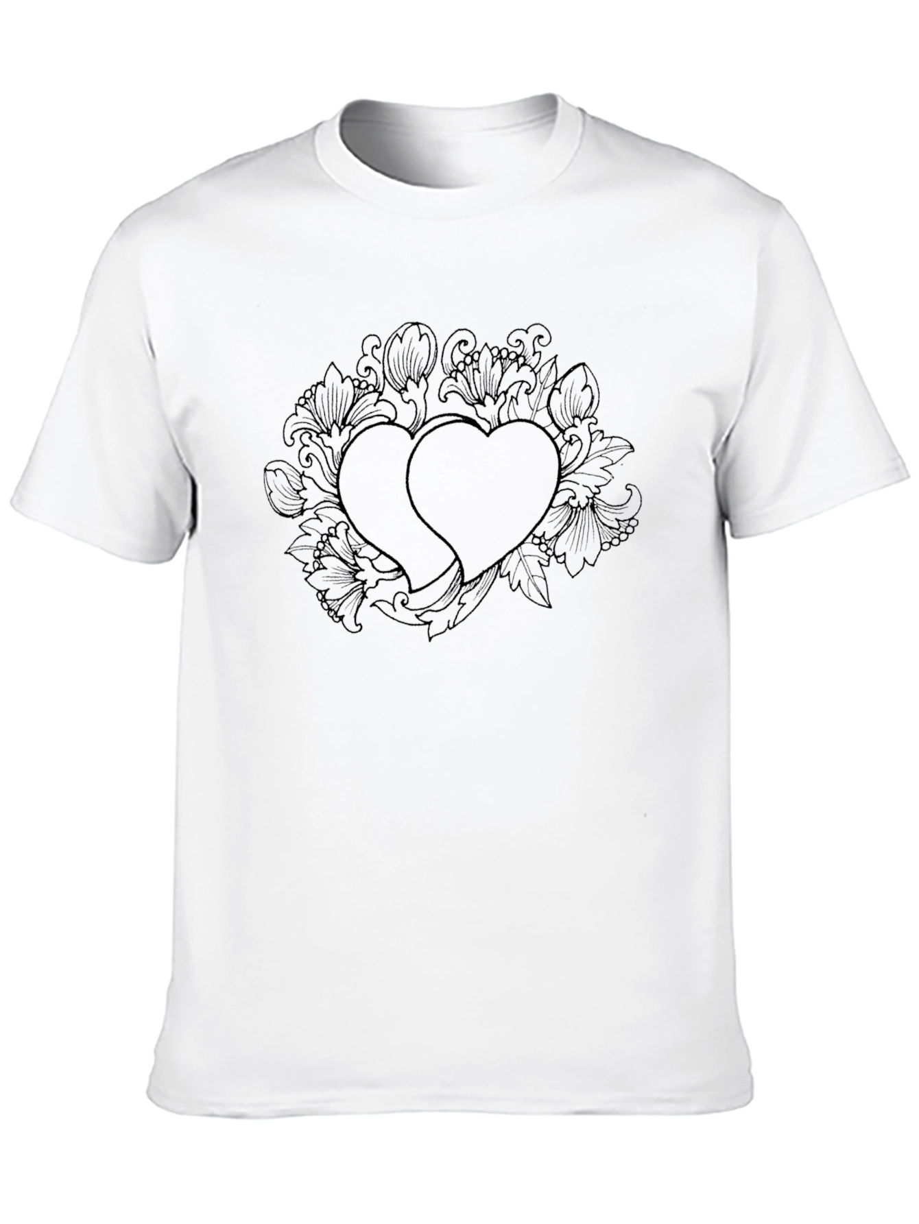Black Double Heart Graphic Tee