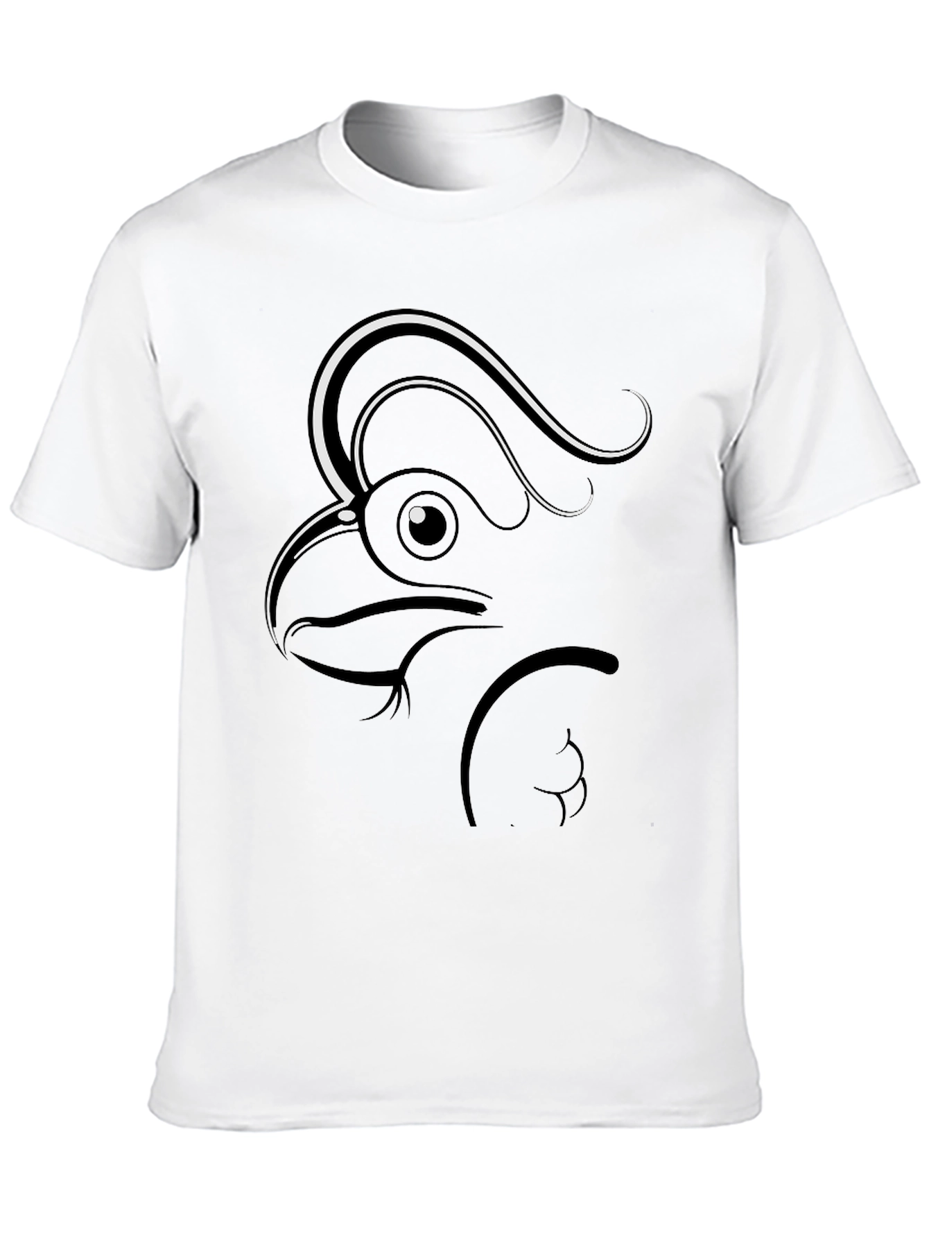 Stylized Rooster Graphic Tee - Mens Black T-Shirt