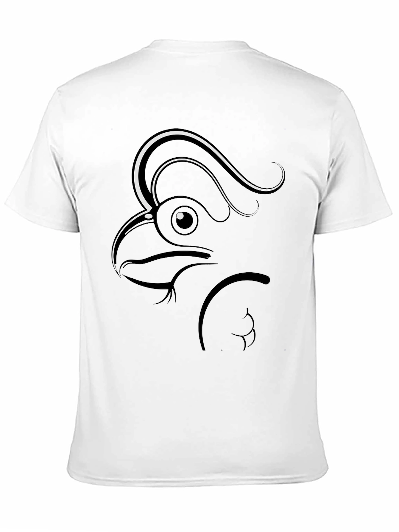 Stylized Rooster Graphic Tee - Mens Black T-Shirt