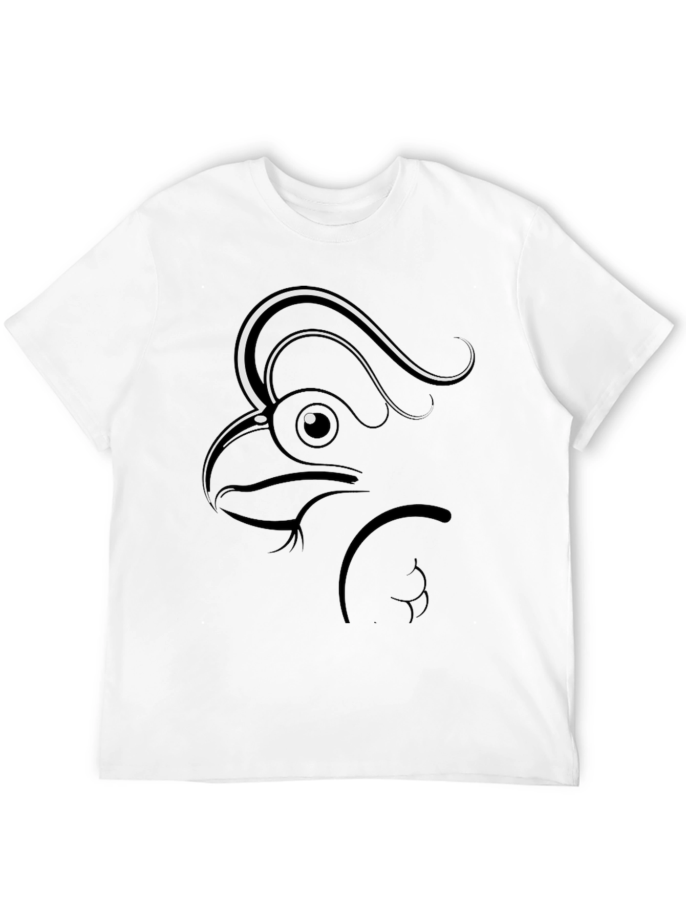 Stylized Rooster Graphic Tee - Mens Black T-Shirt