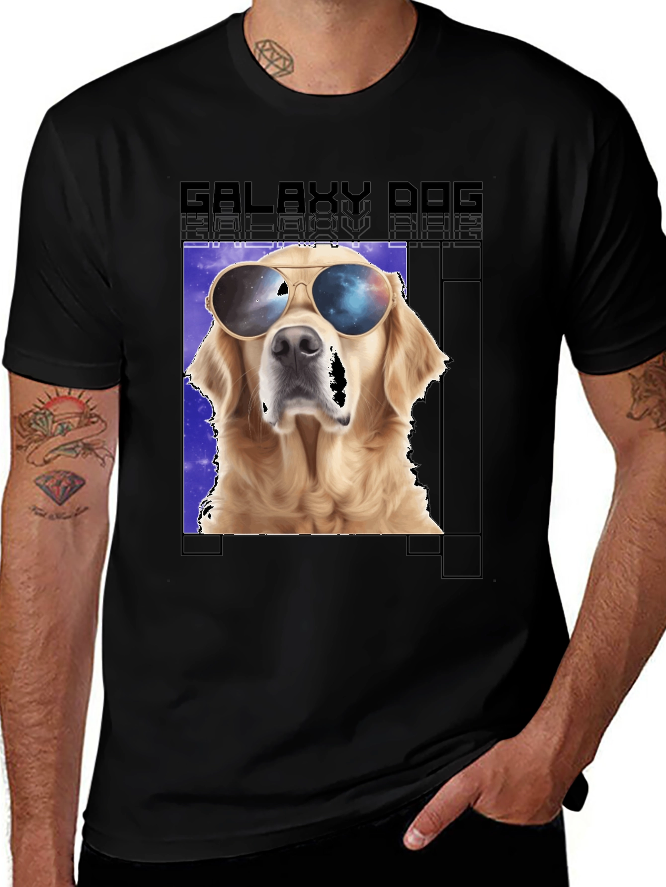 Galaxy Dog Graphic T-Shirt Cool Pet Tee