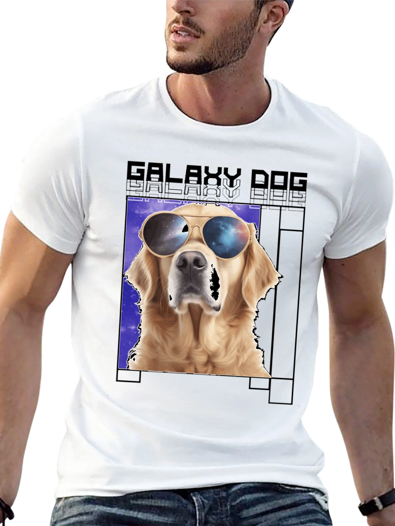 Galaxy Dog Graphic T-Shirt Cool Pet Tee
