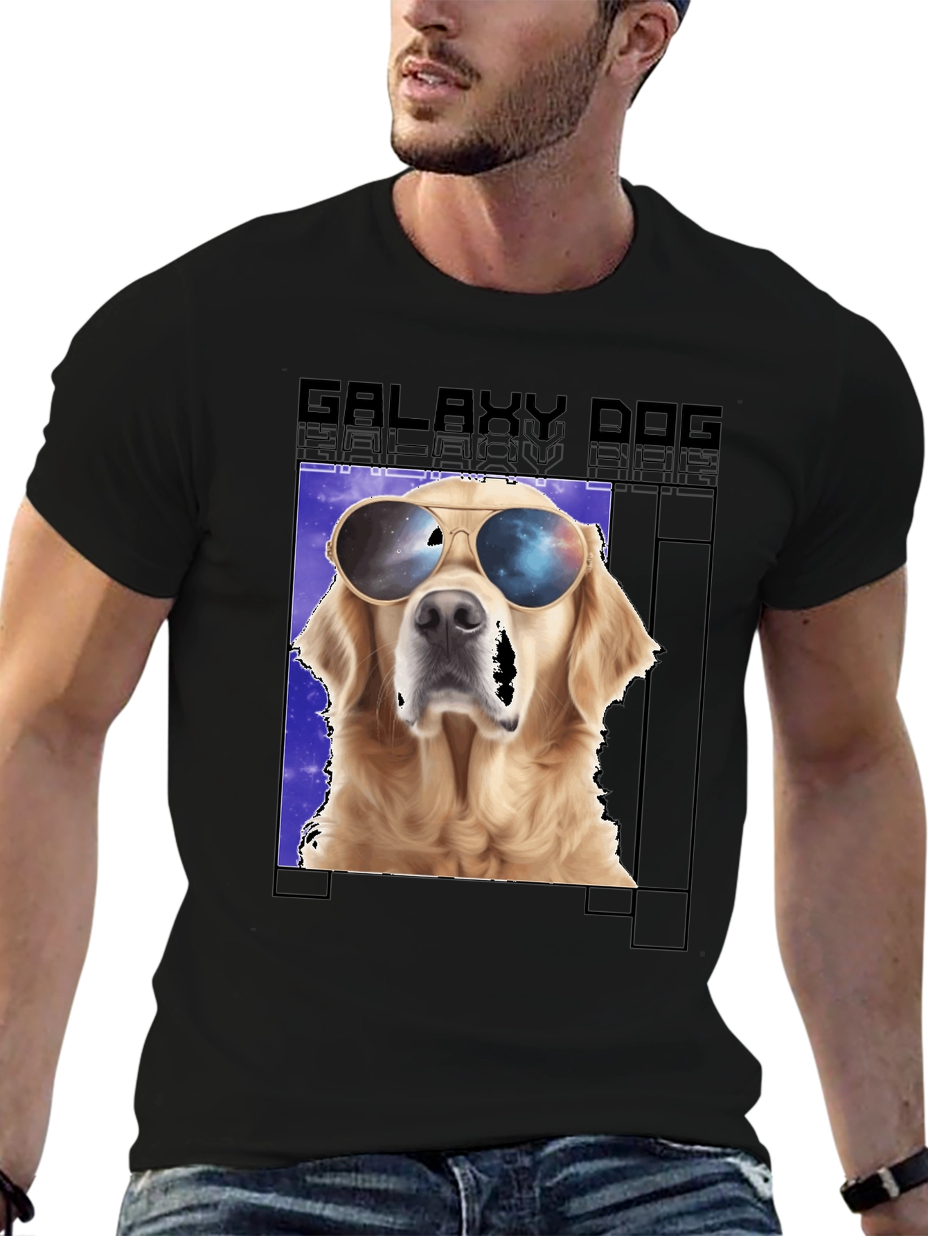 Galaxy Dog Graphic T-Shirt Cool Pet Tee