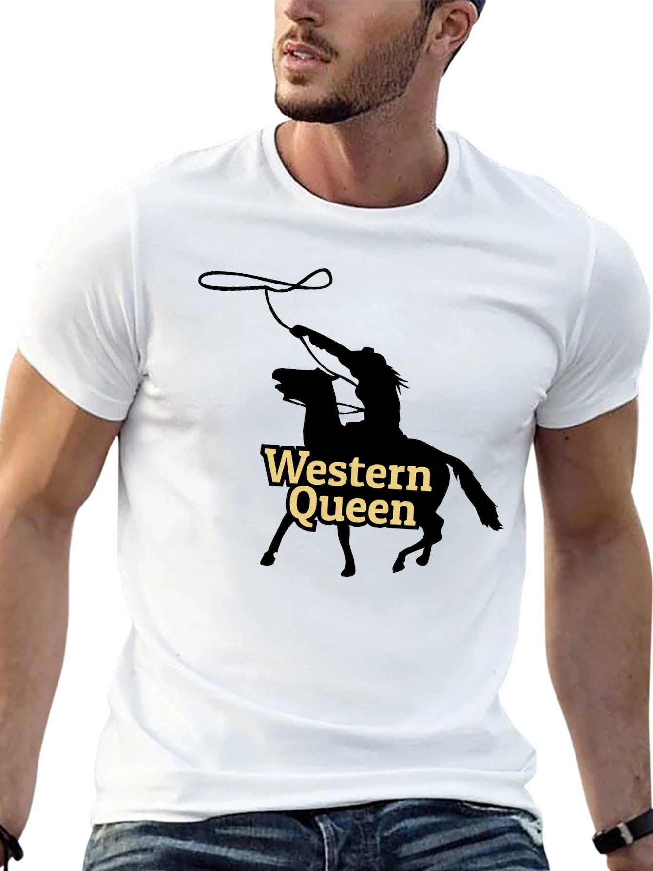 Western Queen Graphic Tee - Black Cotton T-Shirt