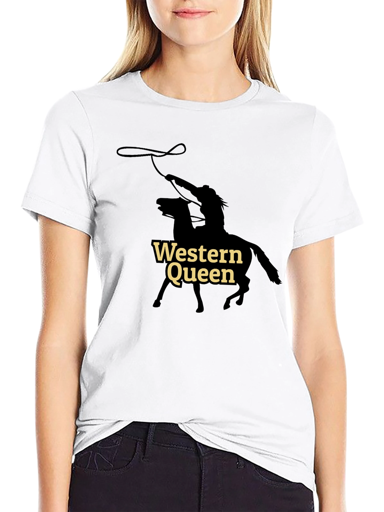 Western Queen Graphic Tee - Black Cotton T-Shirt