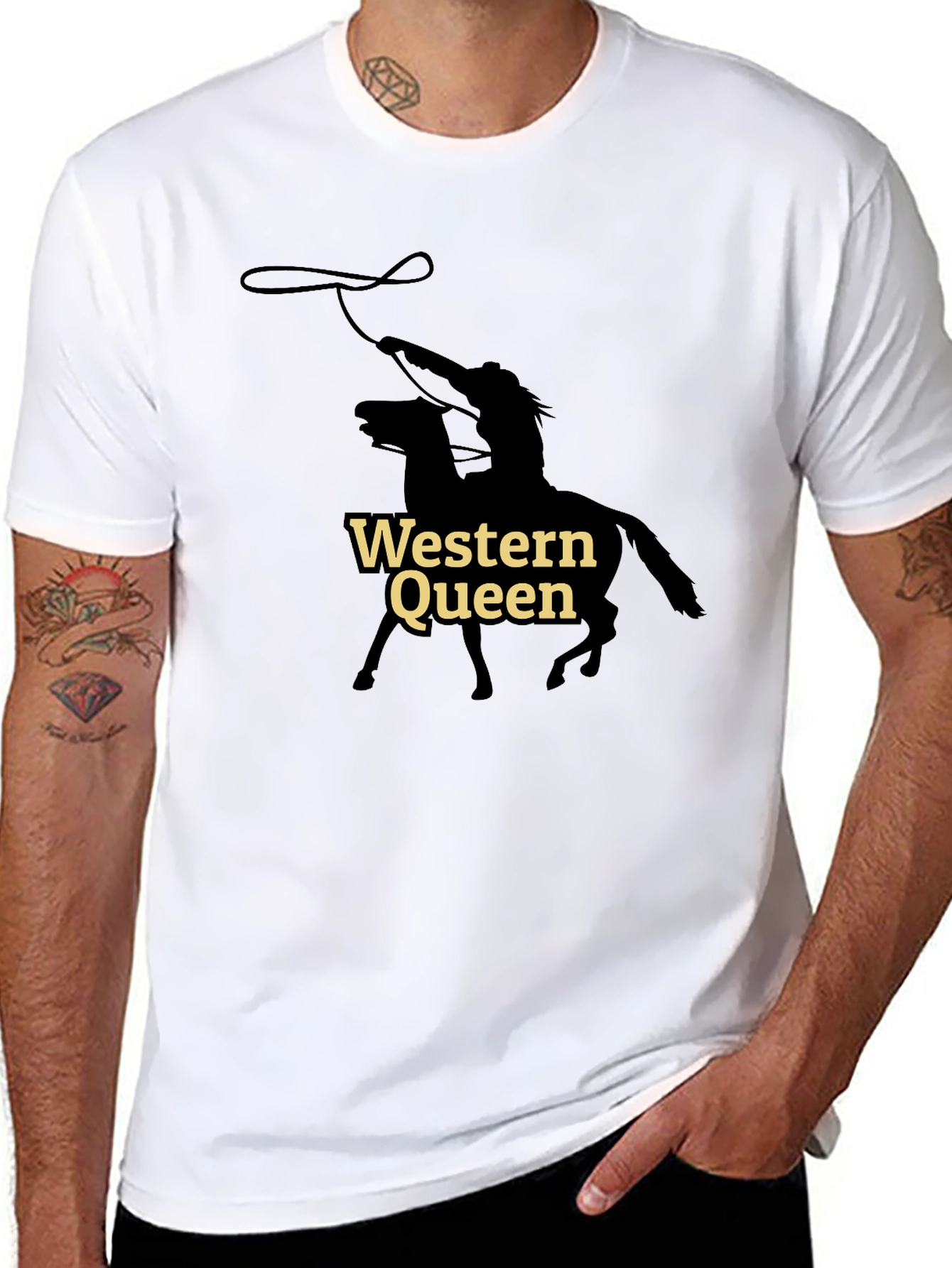 Western Queen Graphic Tee - Black Cotton T-Shirt