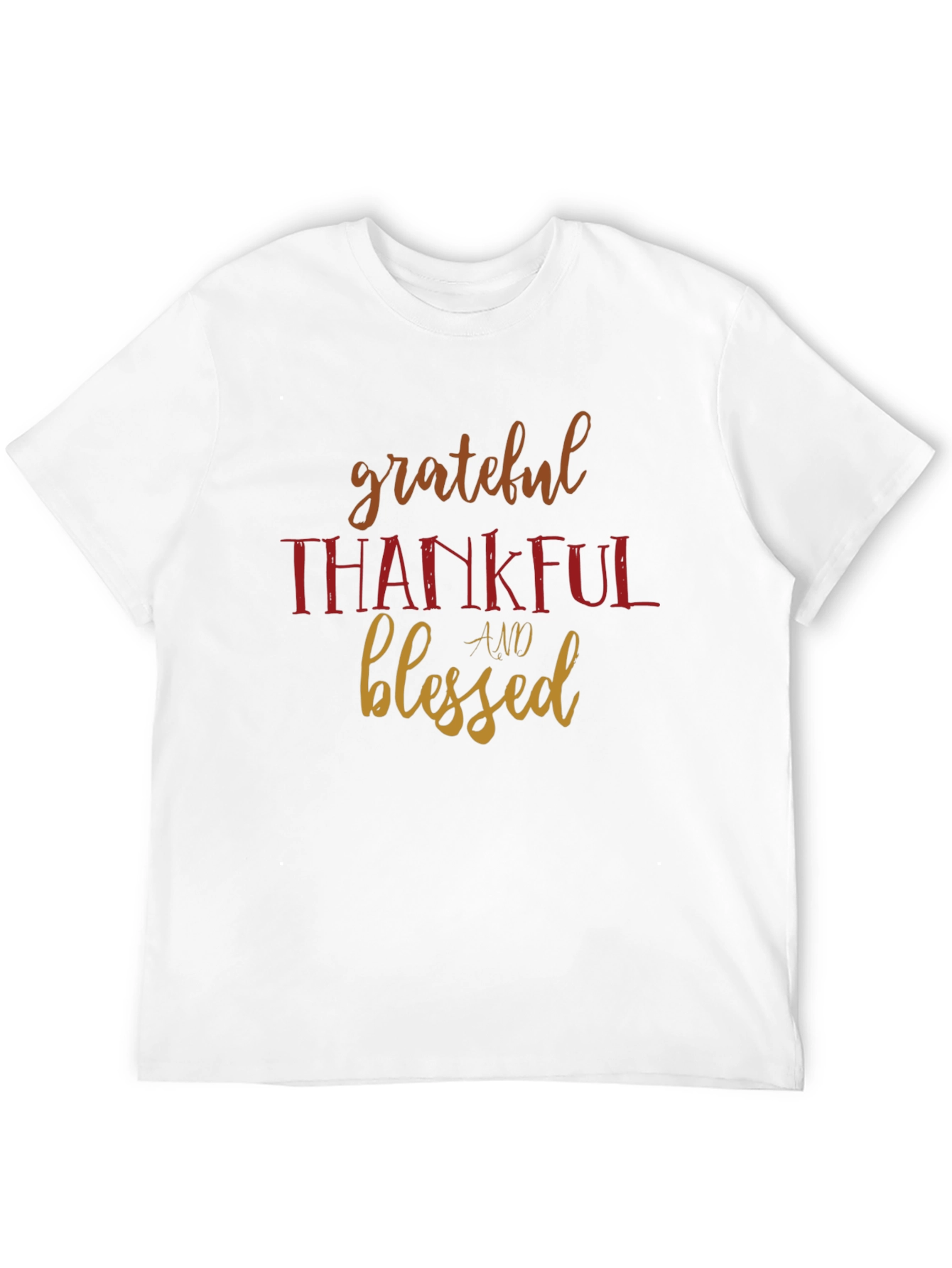 Grateful Thankful Blessed Black Graphic T-Shirt