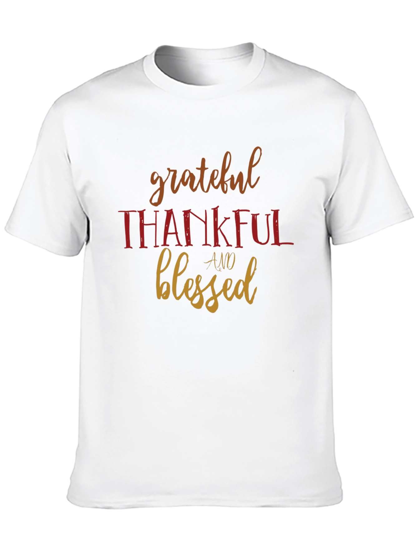 Grateful Thankful Blessed Black Graphic T-Shirt