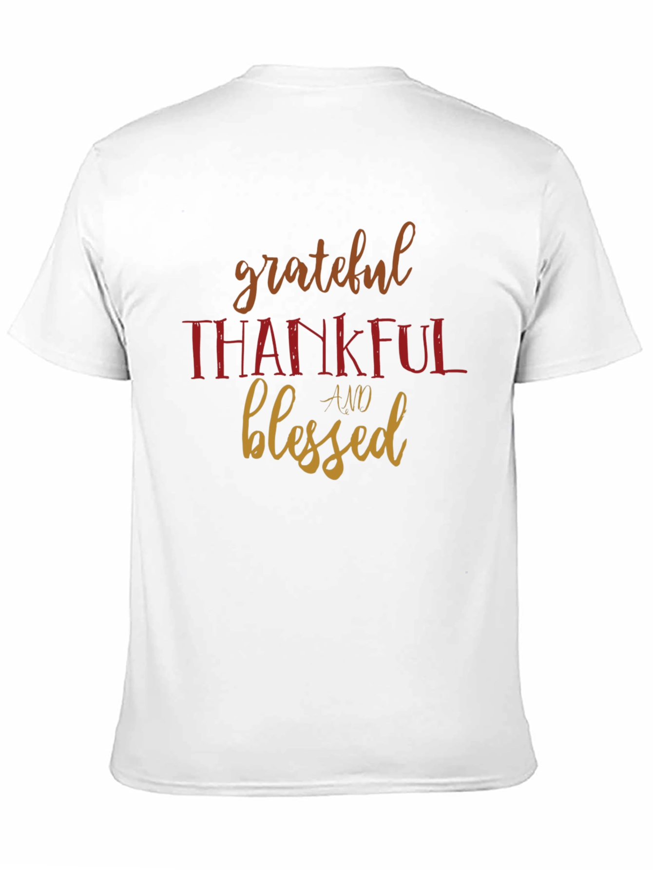 Grateful Thankful Blessed Black Graphic T-Shirt