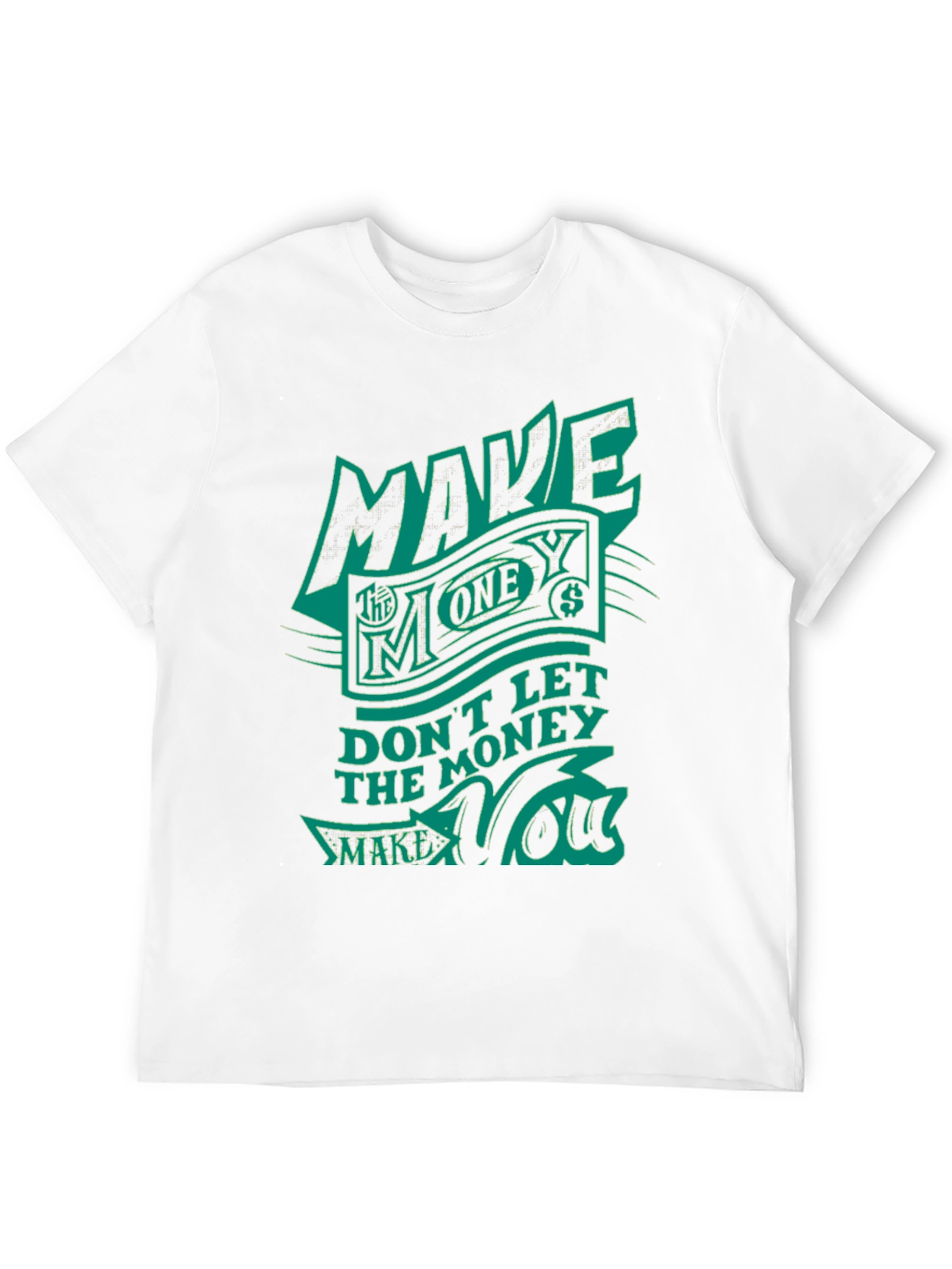 Make Money Graphic Print Tee - Black Cotton Blend
