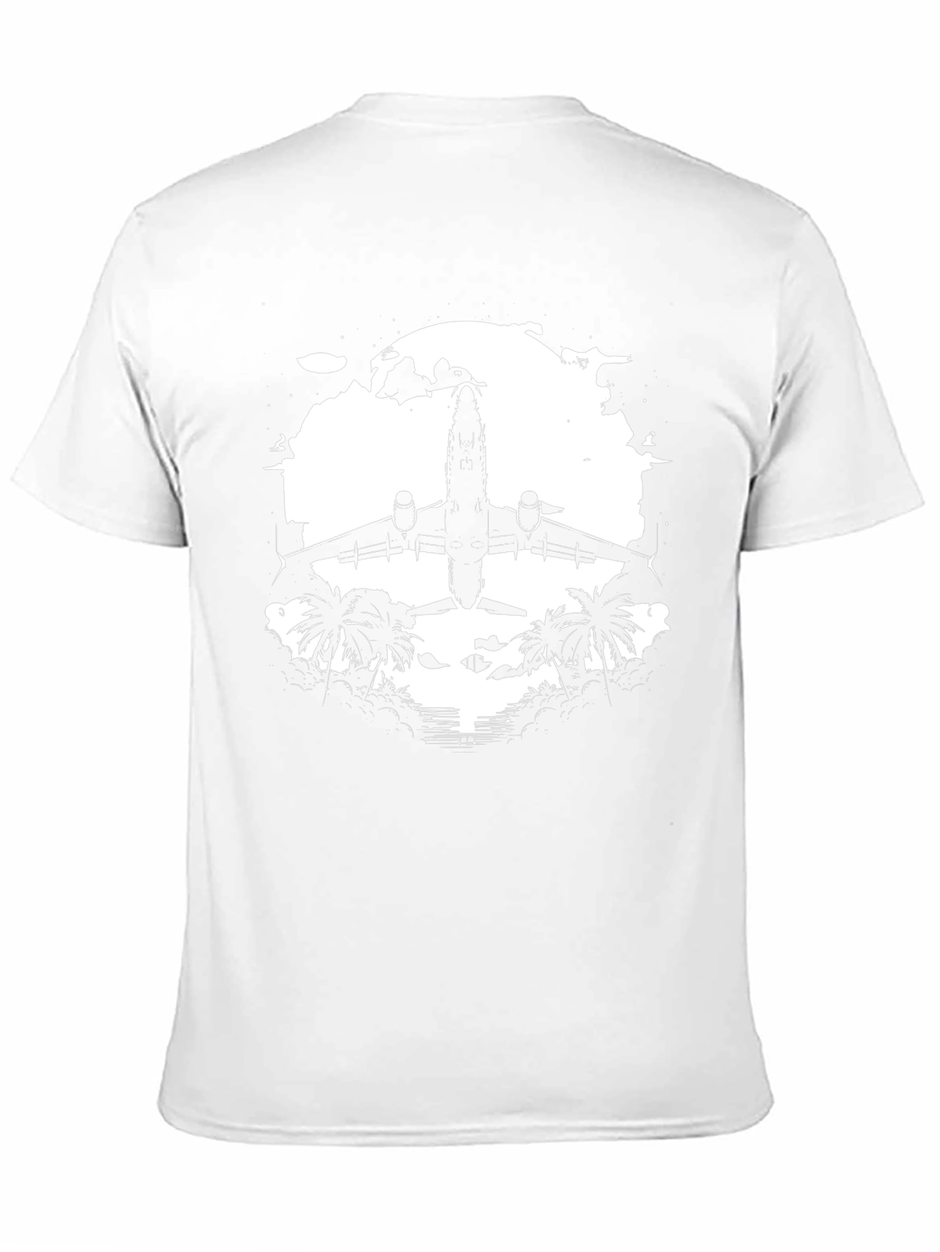 Airplane & Palms Black T-Shirt