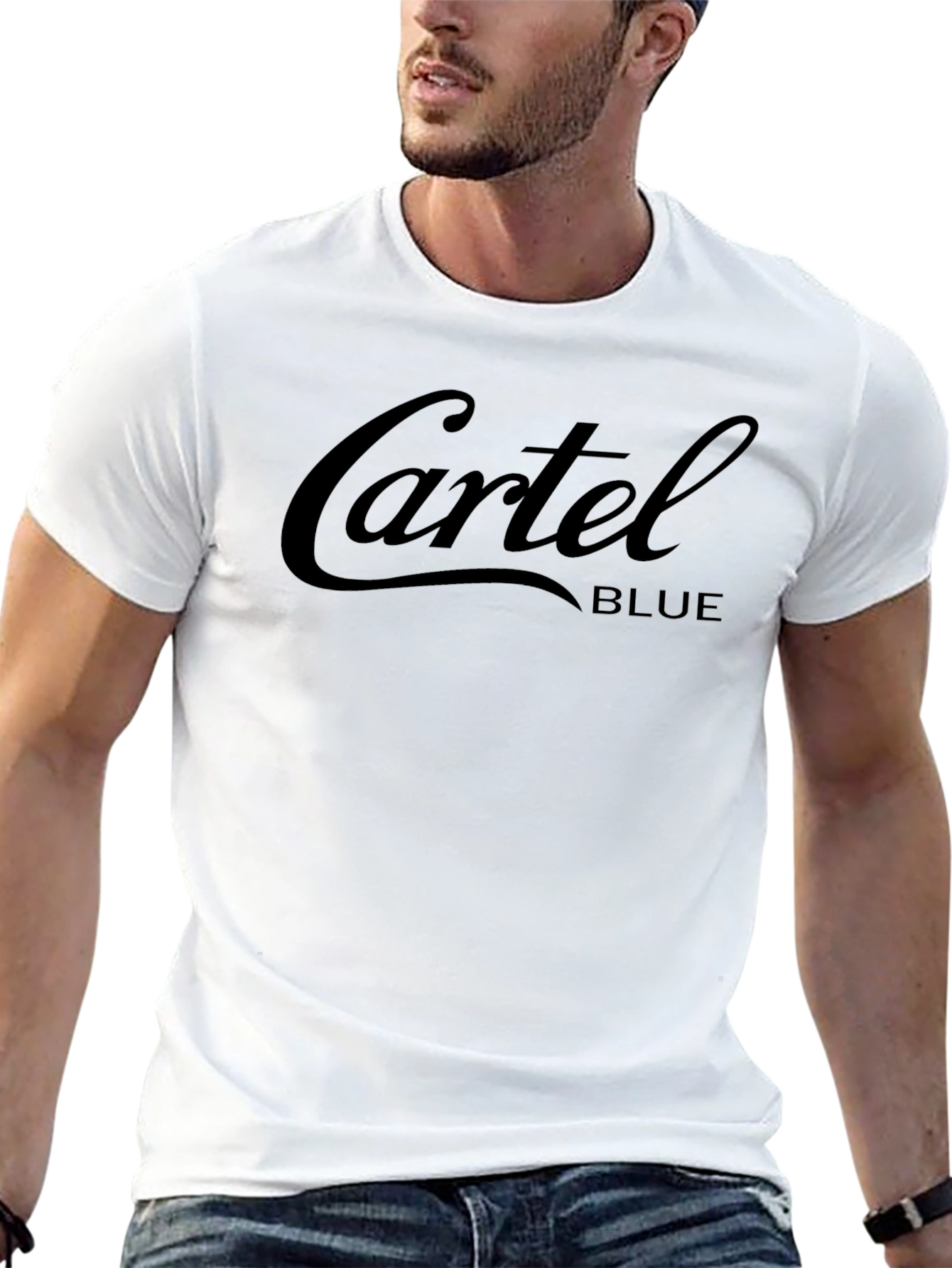 Cartel Blue Graphic Print Black T-Shirt