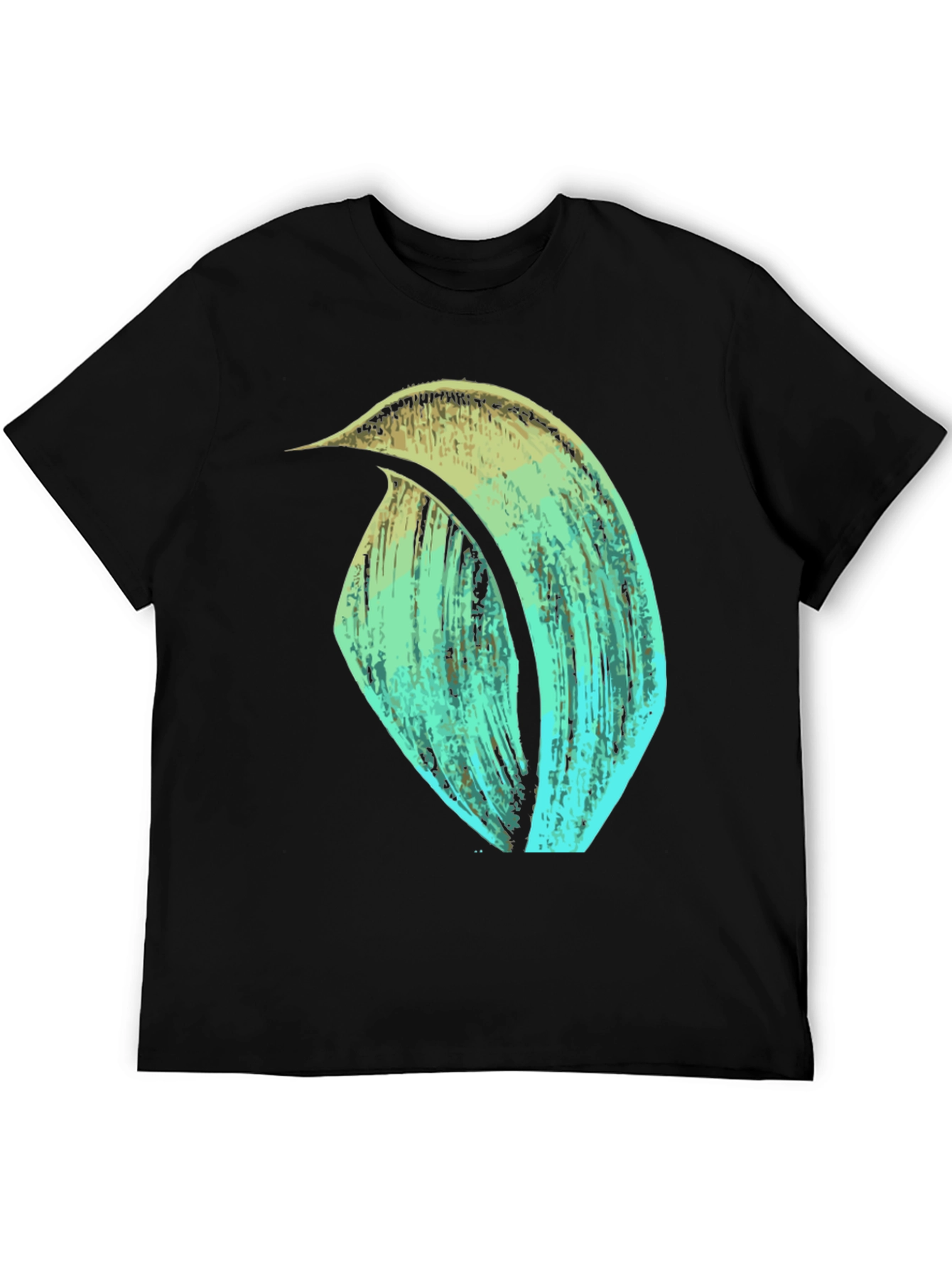Abstract Brushstroke Graphic Tee - Black