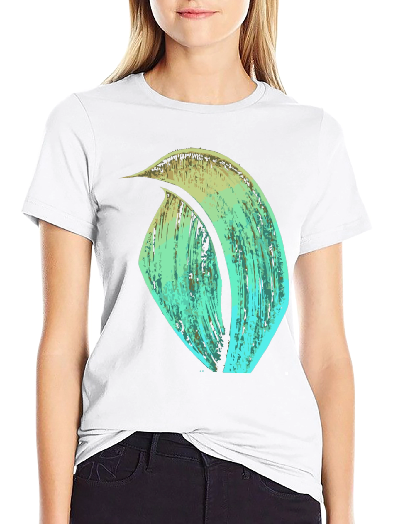 Abstract Brushstroke Graphic Tee - Black