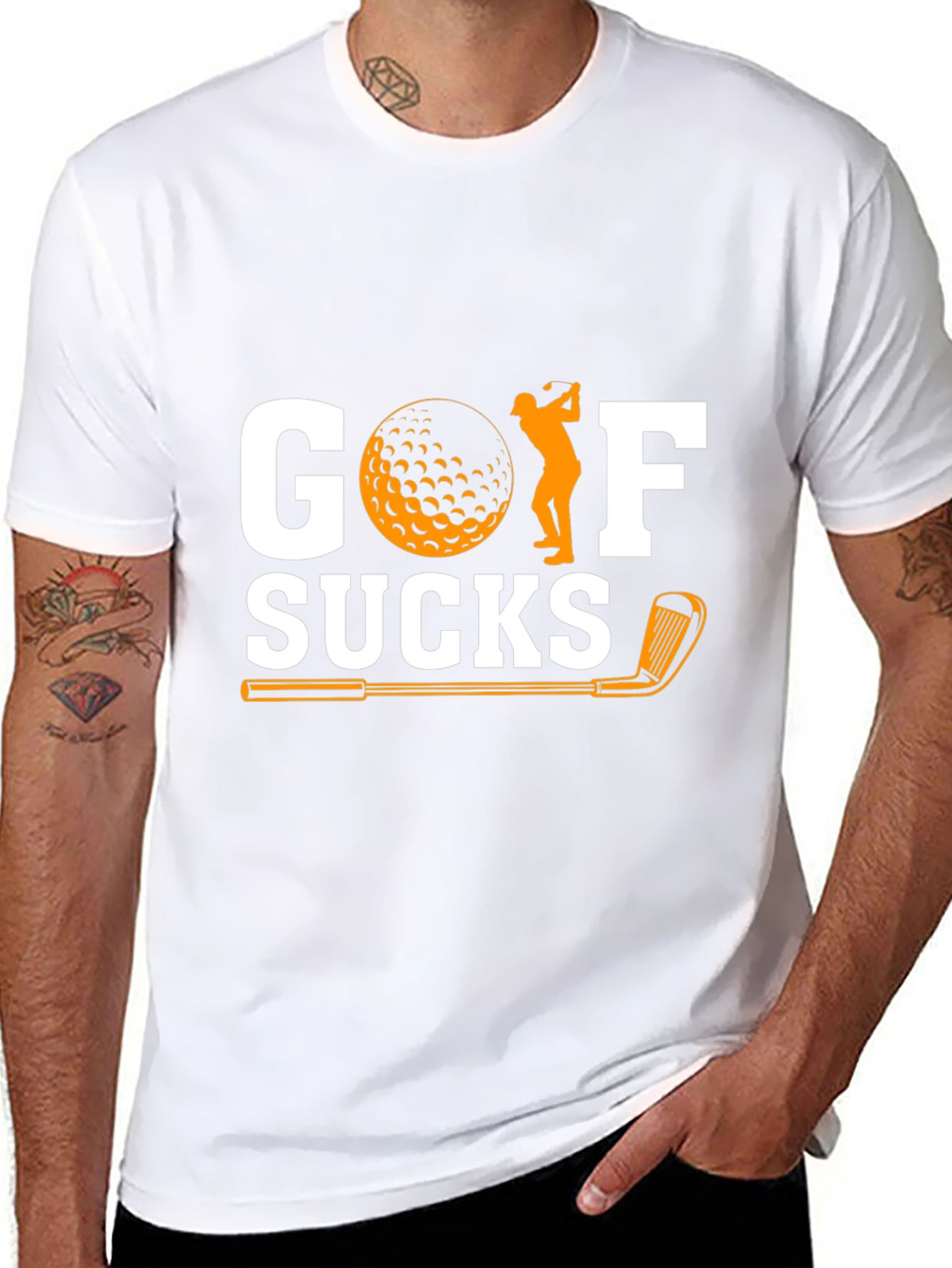 Golf Sucks Graphic T-Shirt - Humorous Golfer Tee