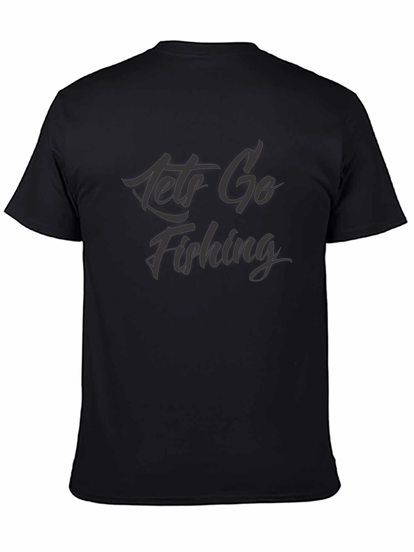 Lets Go Fishing Black Graphic Tee Shirt