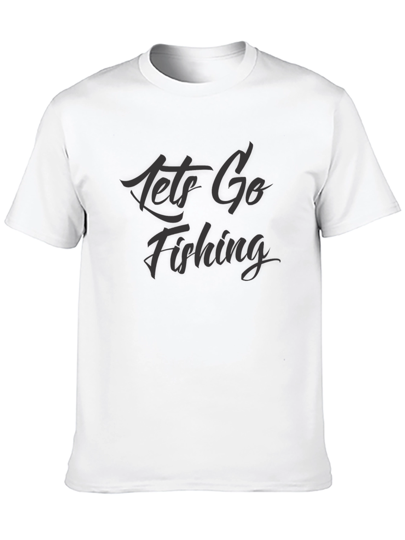 Lets Go Fishing Black Graphic Tee Shirt