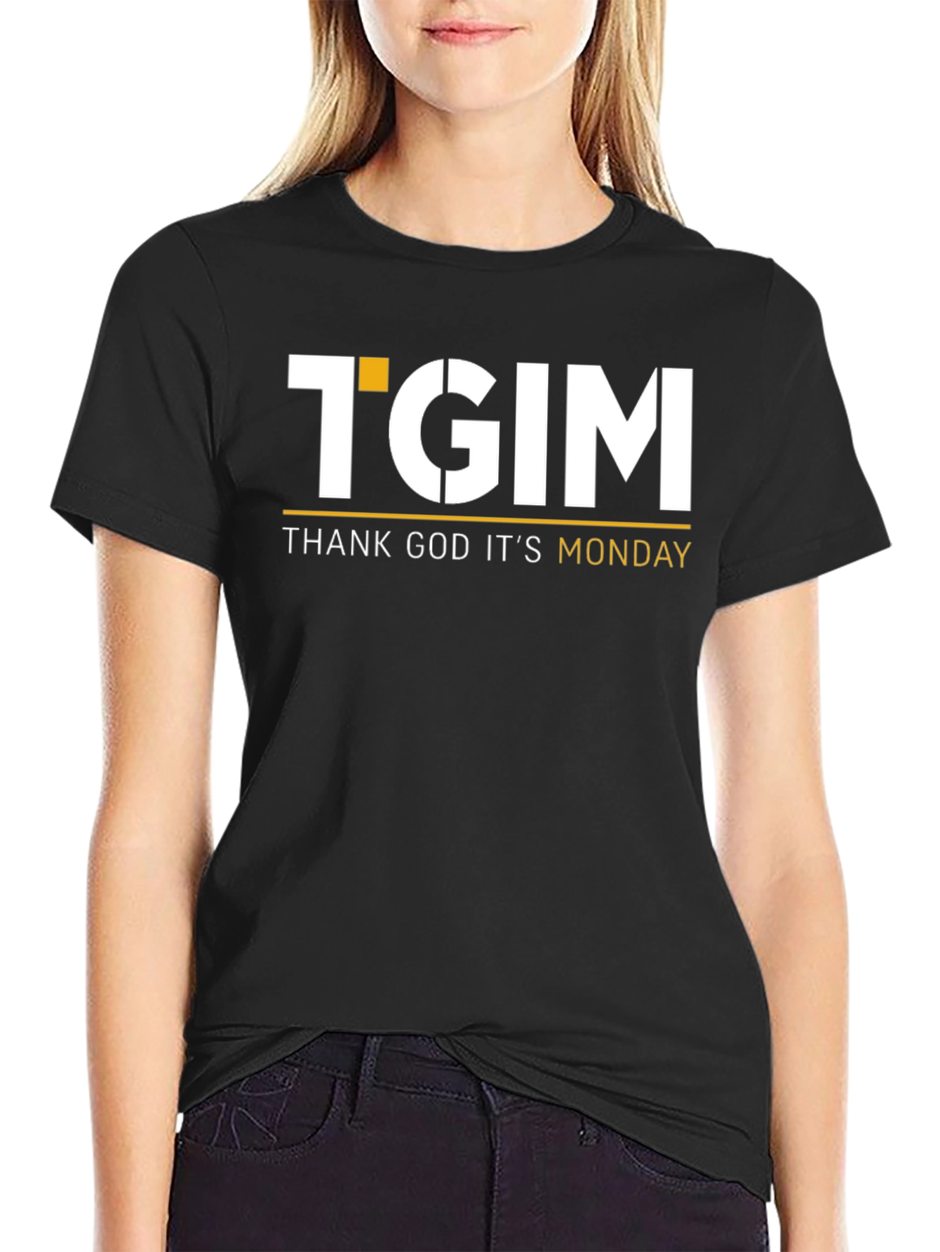 TGIM - Thank God Its Monday Black T-Shirt