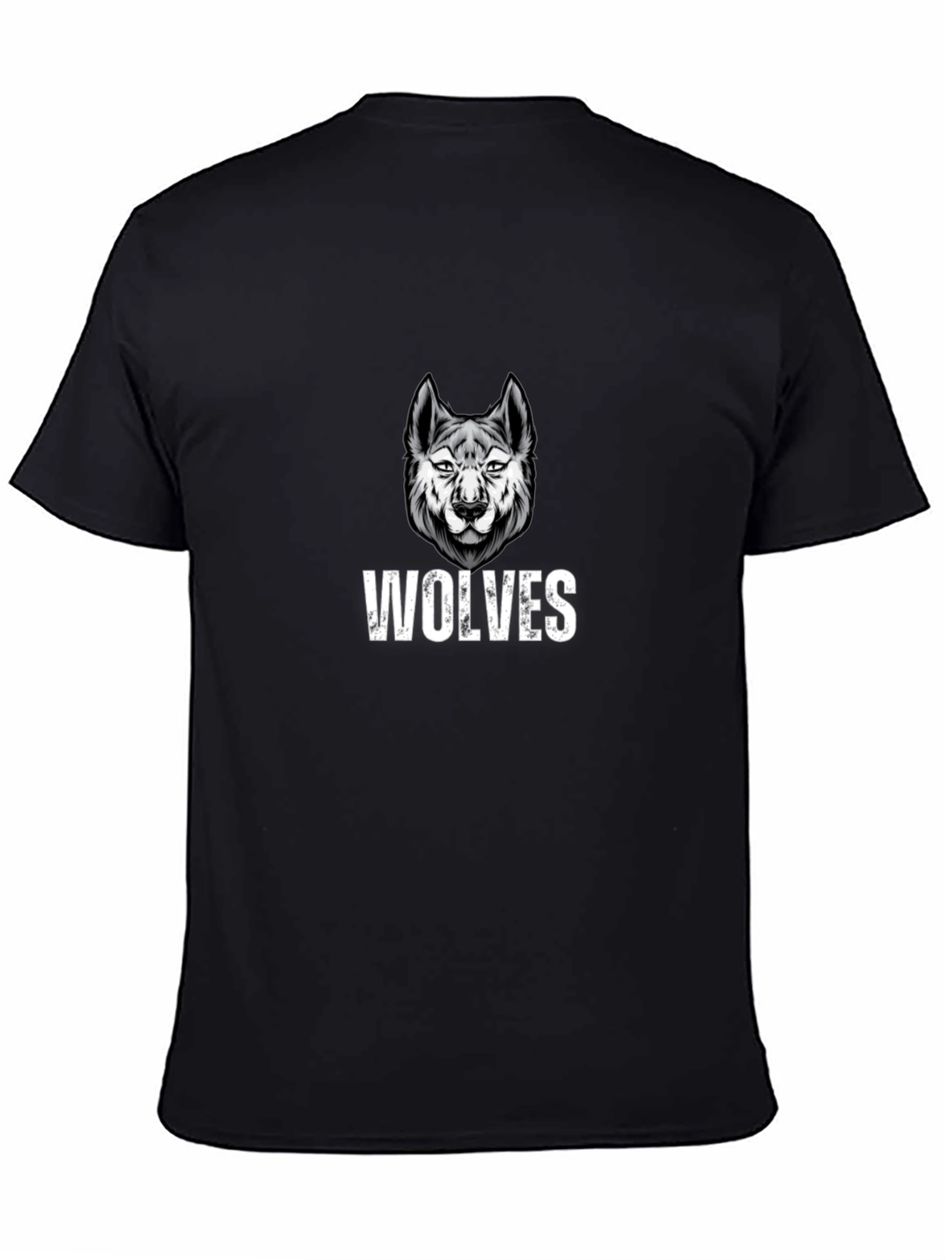 Wolves Graphic Print Black T-Shirt