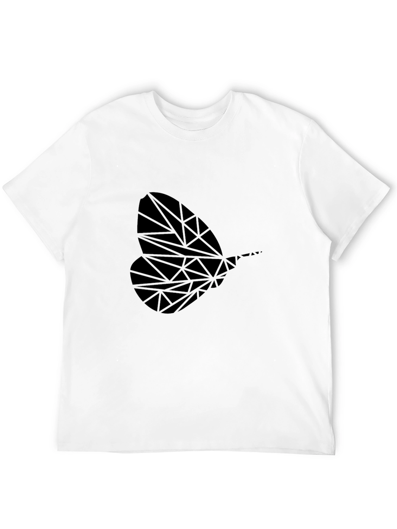 Geometric Insect Print Black T-Shirt