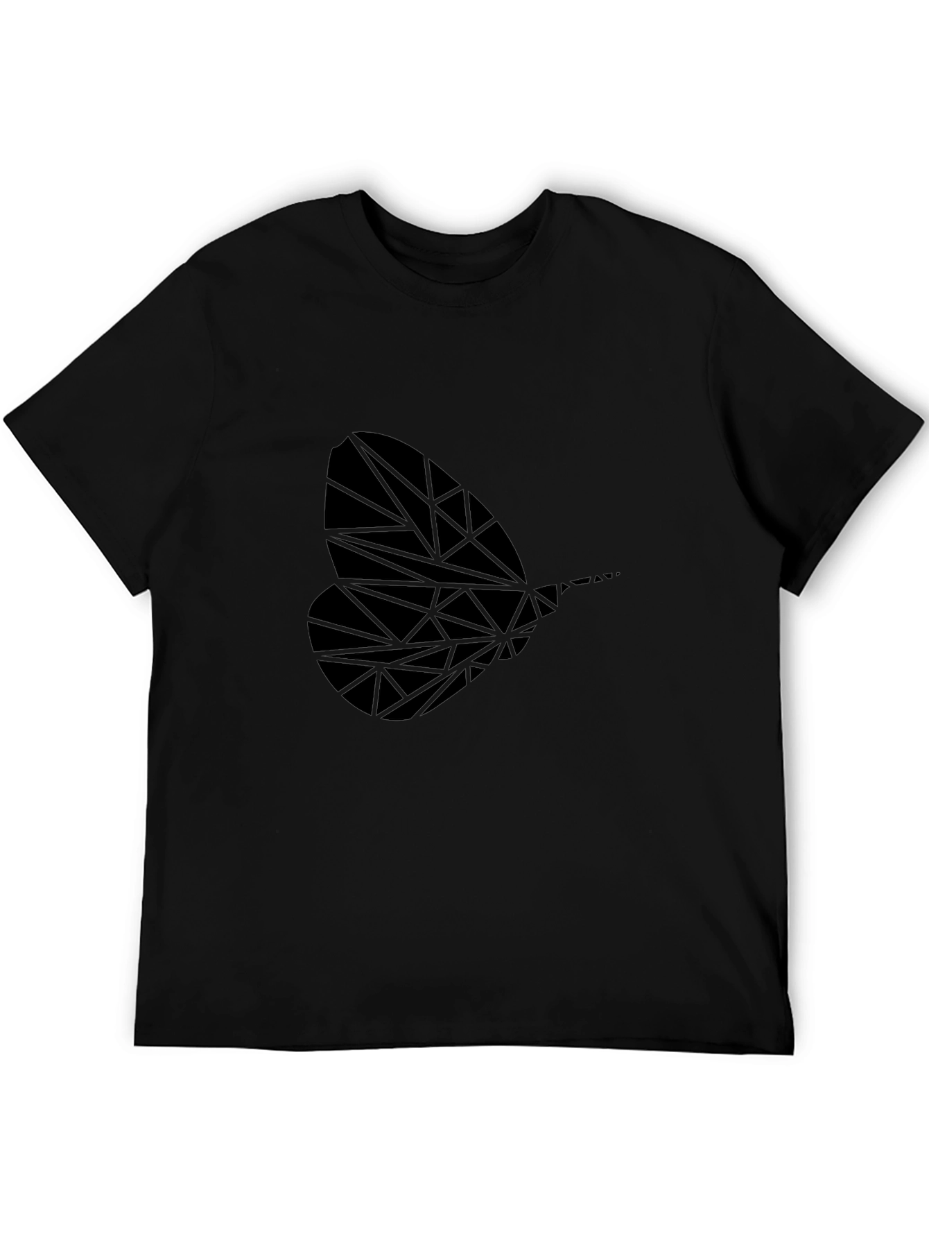 Geometric Insect Print Black T-Shirt