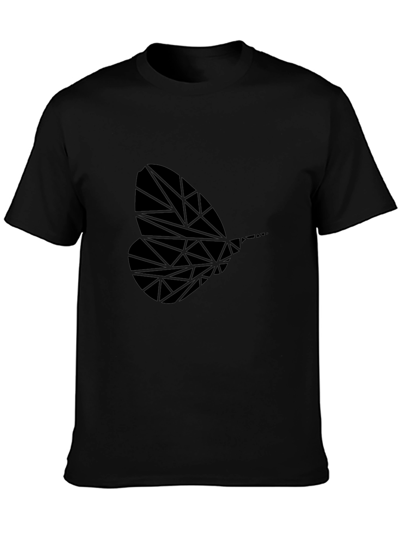 Geometric Insect Print Black T-Shirt