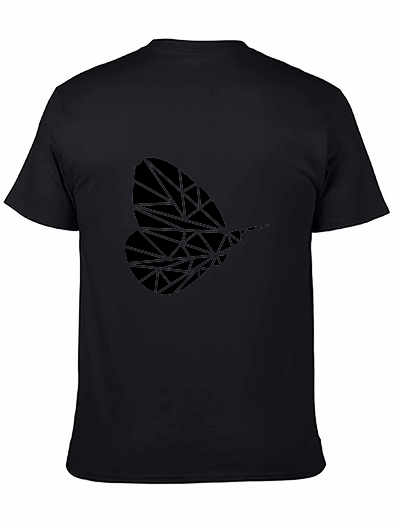 Geometric Insect Print Black T-Shirt