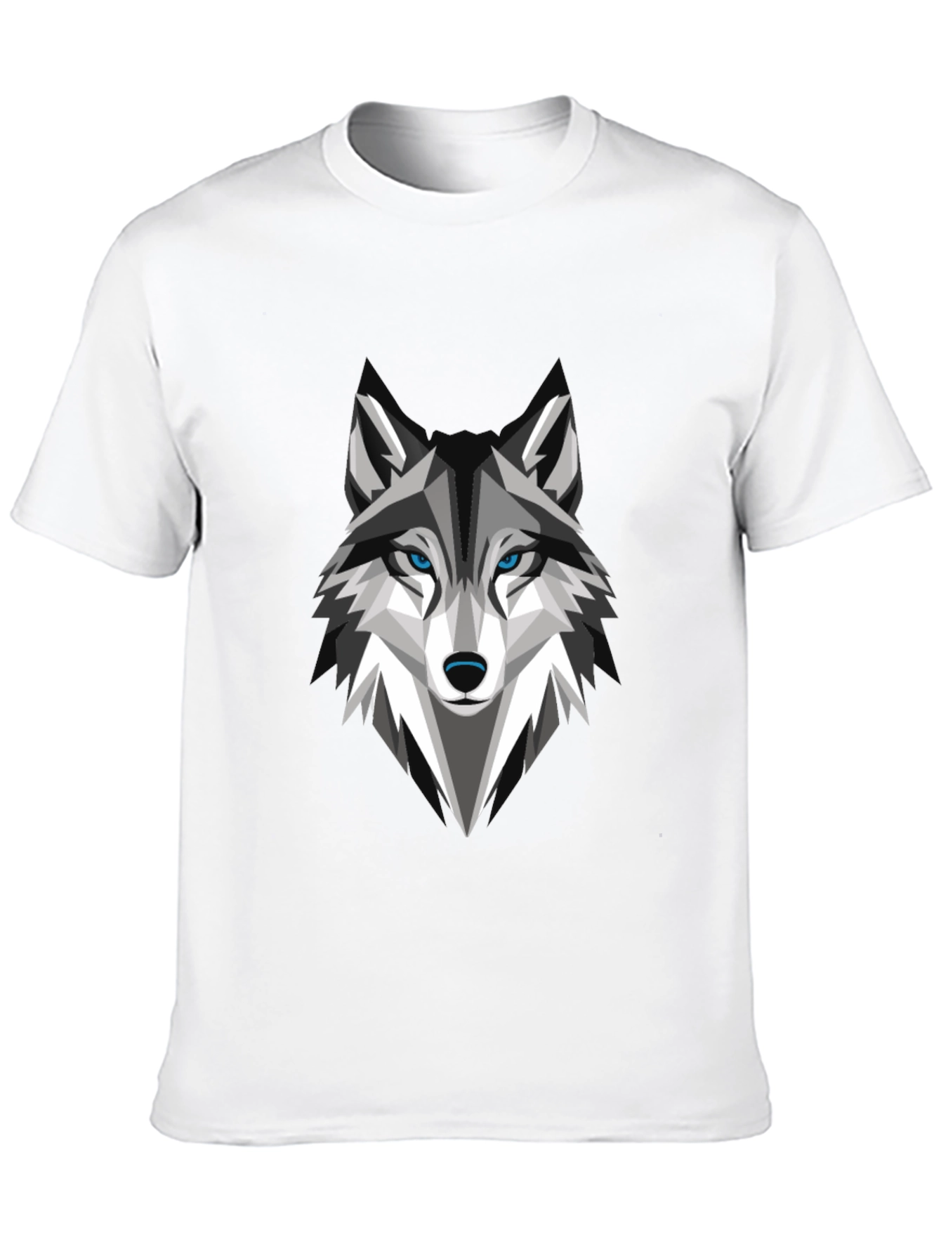 Geometric Wolf Graphic Tee - Stylish Mens Black T-Shirt