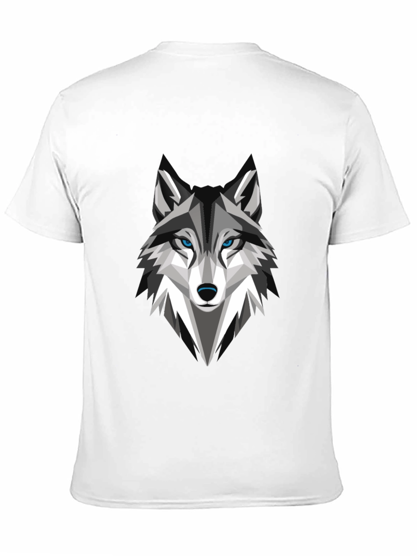 Geometric Wolf Graphic Tee - Stylish Mens Black T-Shirt