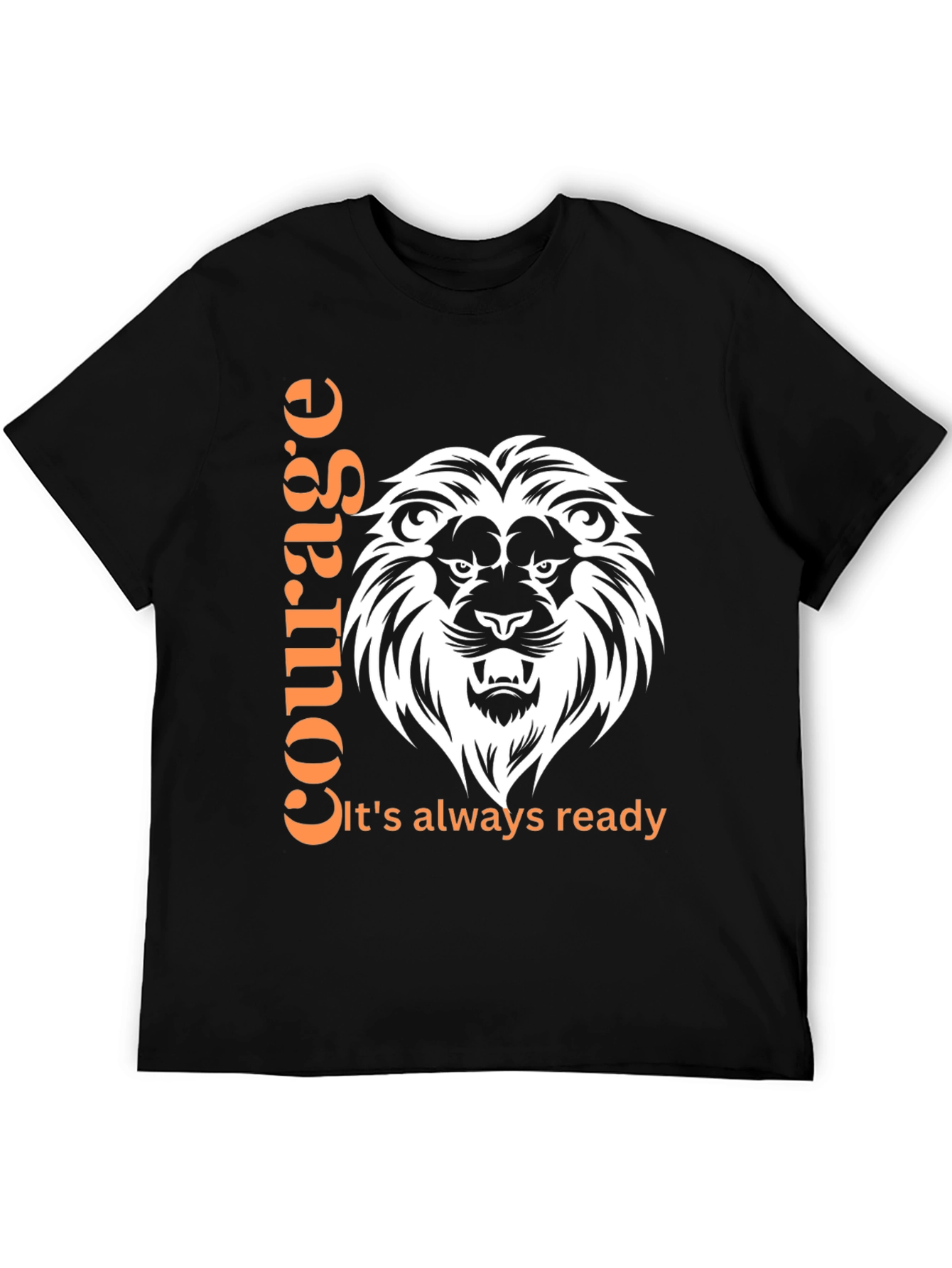 Courage Lion Graphic Print T-Shirt
