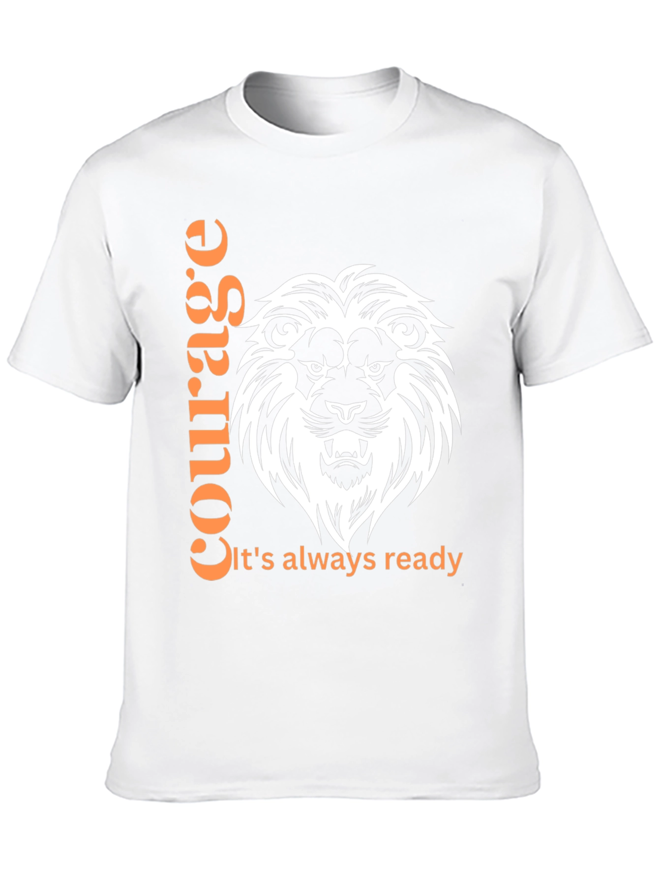 Courage Lion Graphic Print T-Shirt