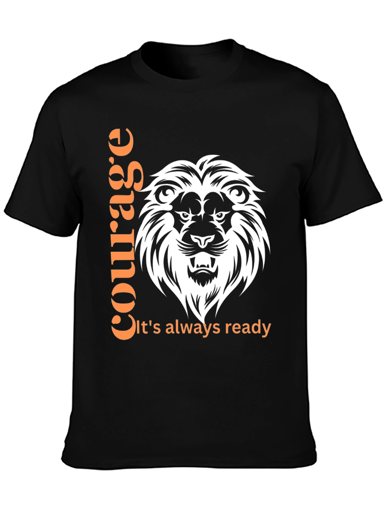 Courage Lion Graphic Print T-Shirt