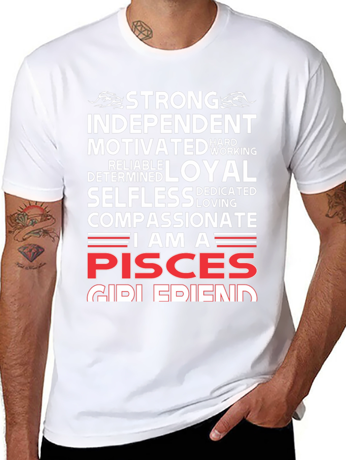 Pisces Zodiac Sign T-Shirt - Strong Loyal Compassionate