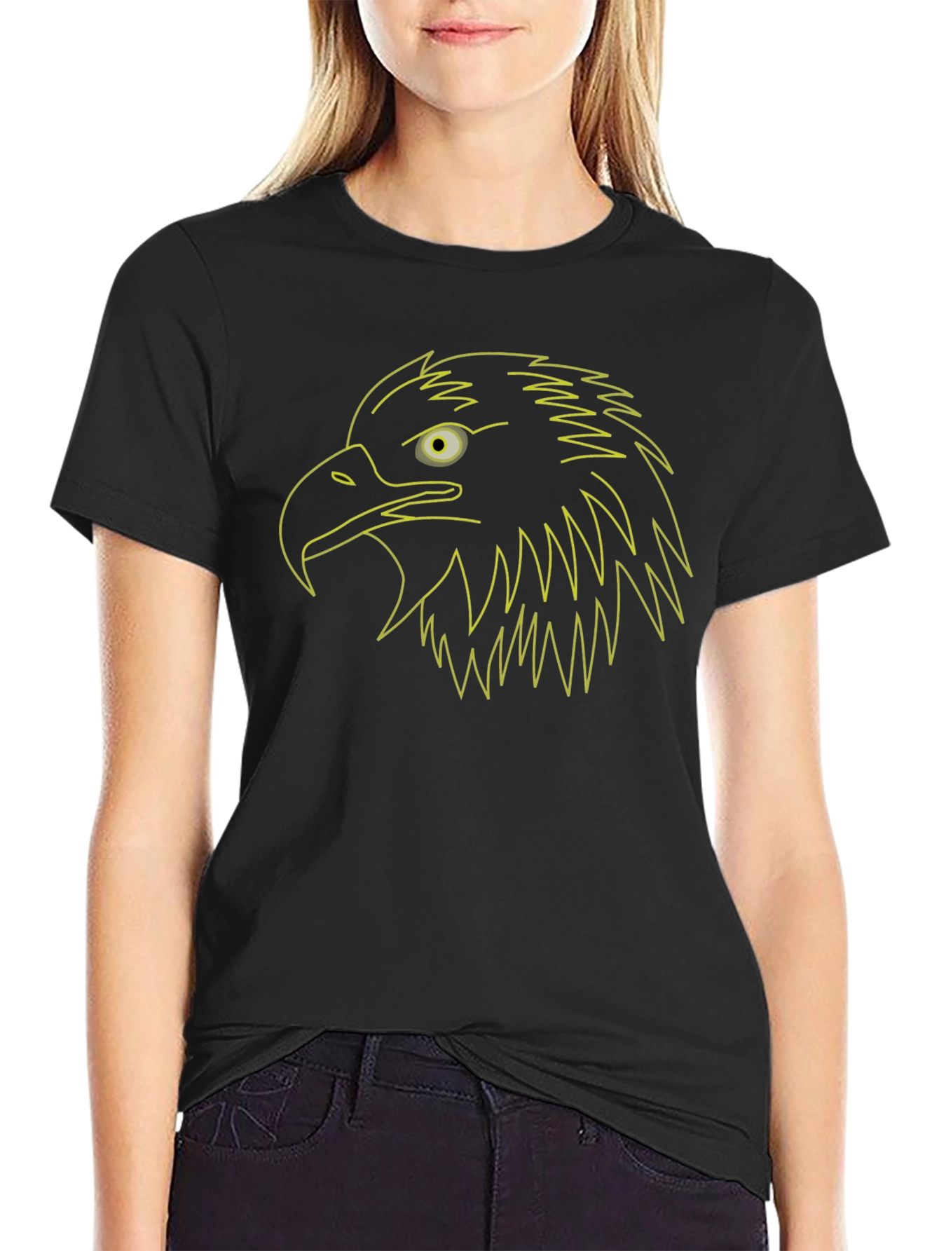 Eagle Outline Graphic Tee - Black