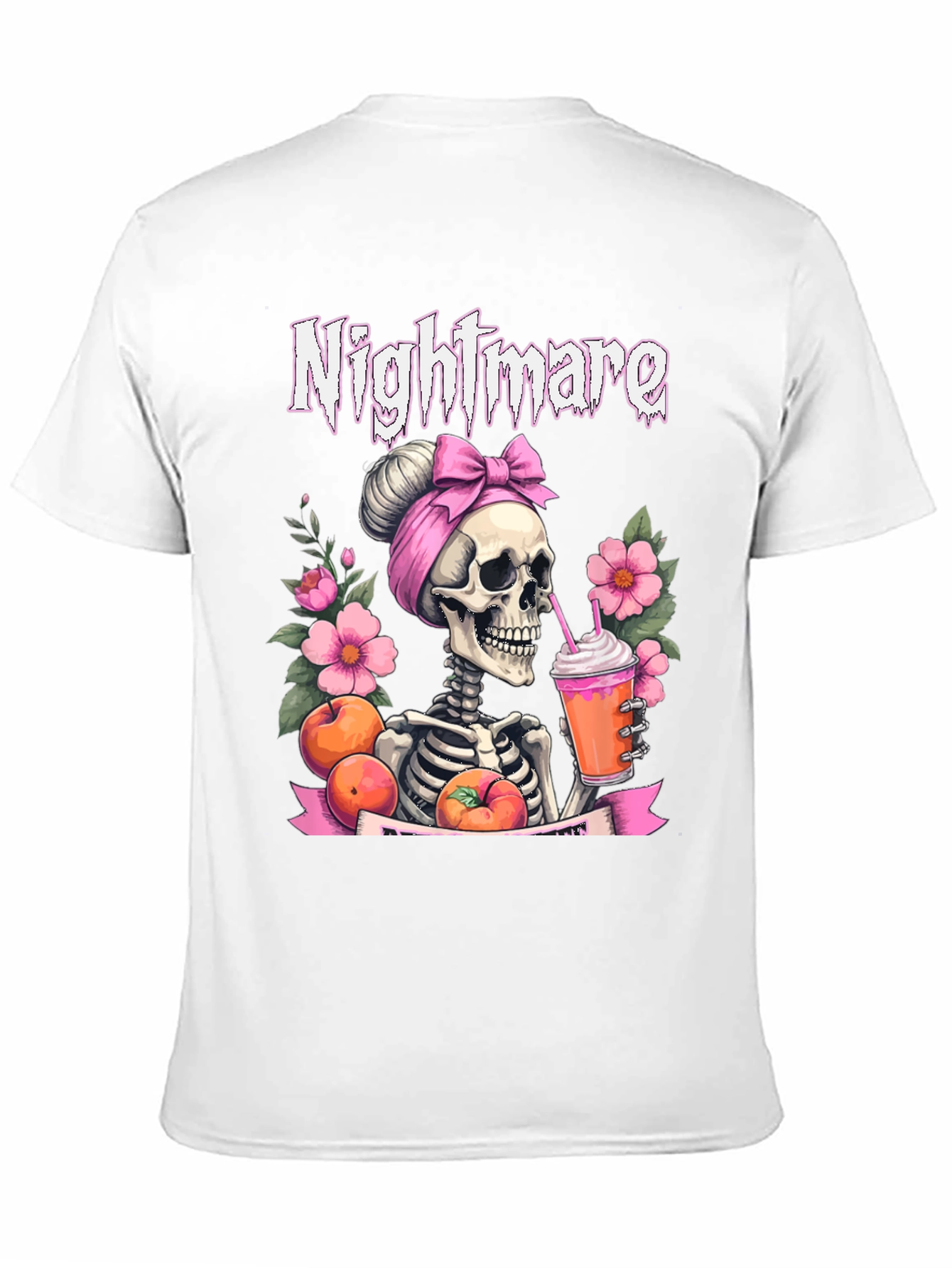 Nightmare Skeleton Peach Drink T-Shirt