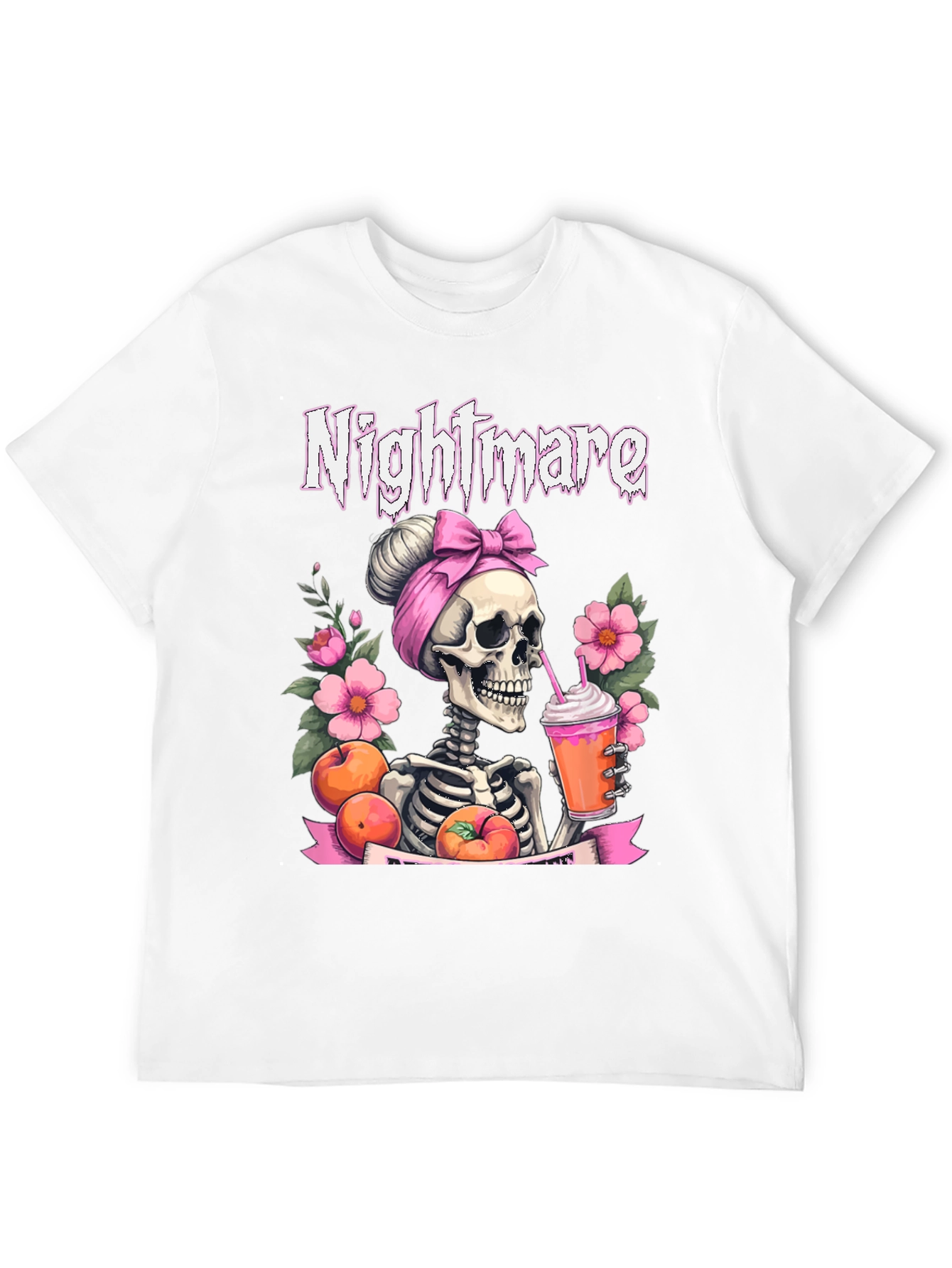 Nightmare Skeleton Peach Drink T-Shirt