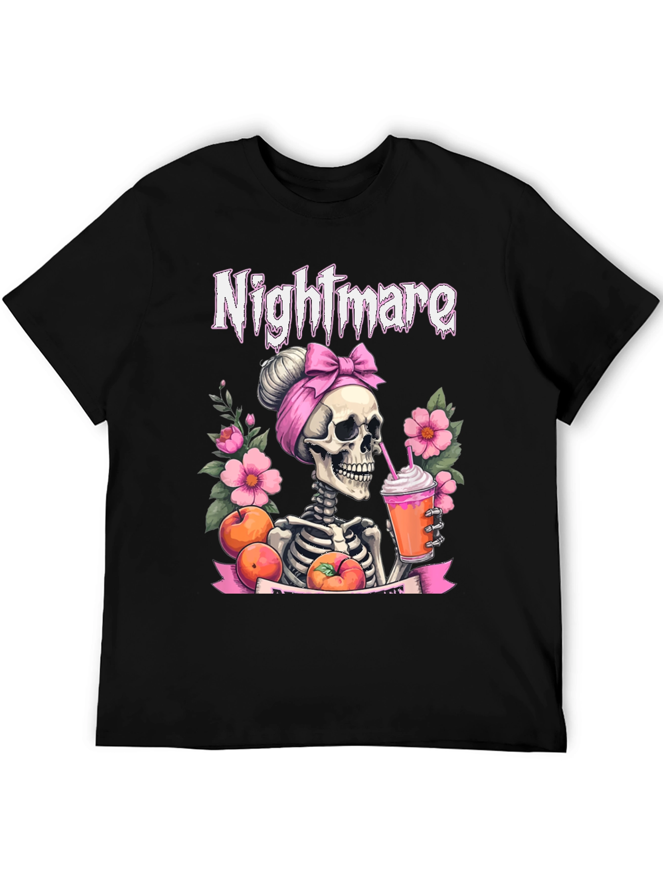 Nightmare Skeleton Peach Drink T-Shirt