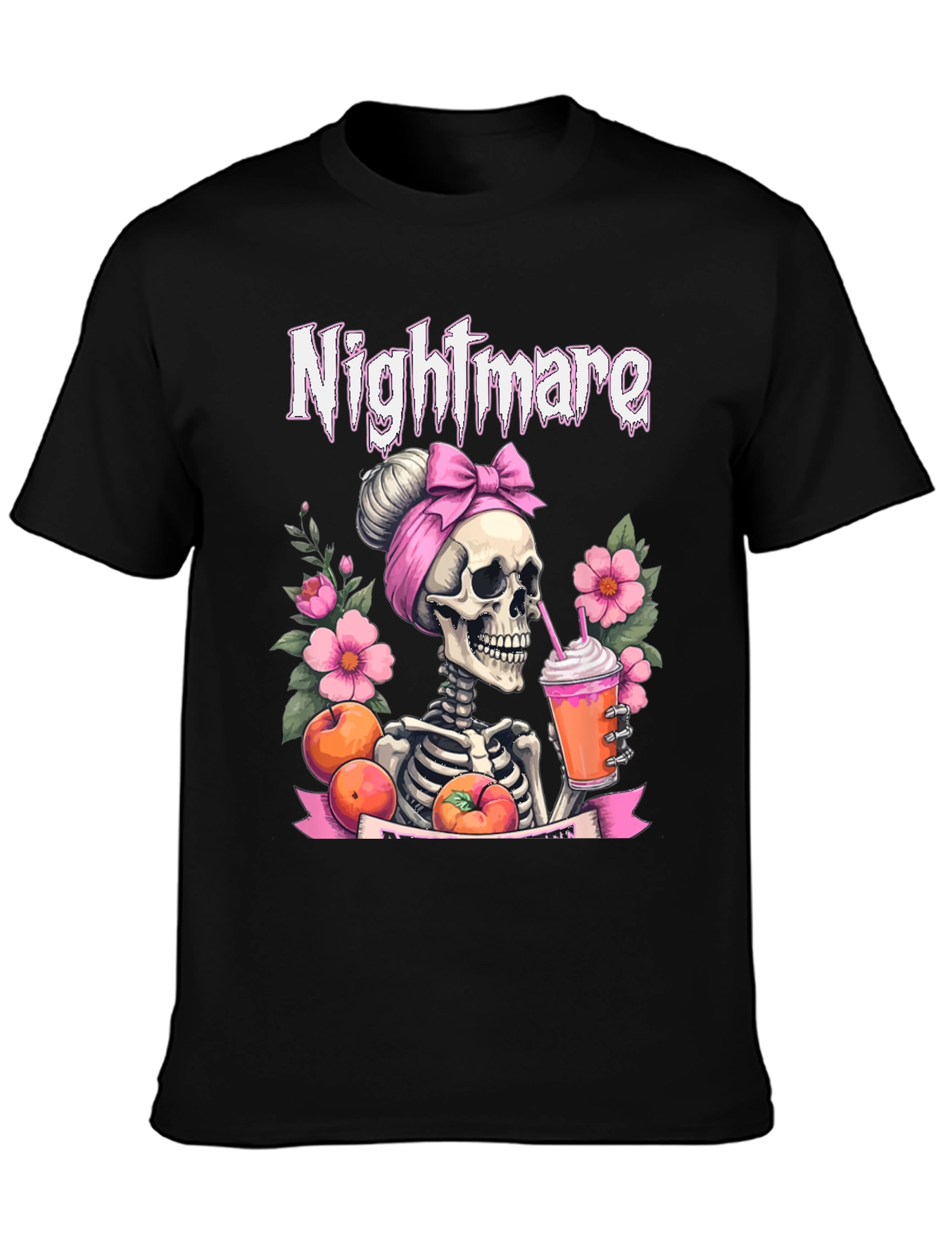 Nightmare Skeleton Peach Drink T-Shirt