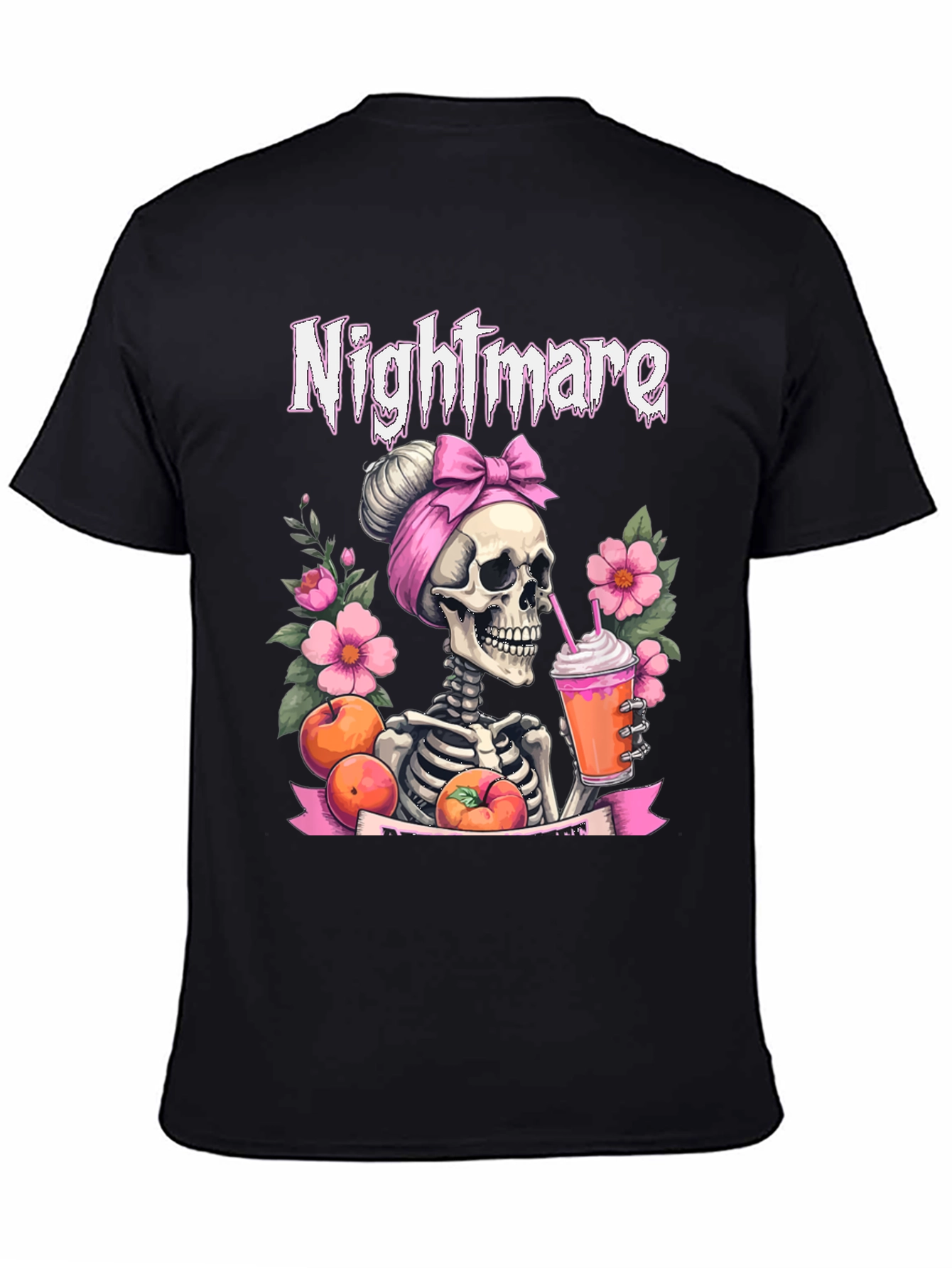 Nightmare Skeleton Peach Drink T-Shirt