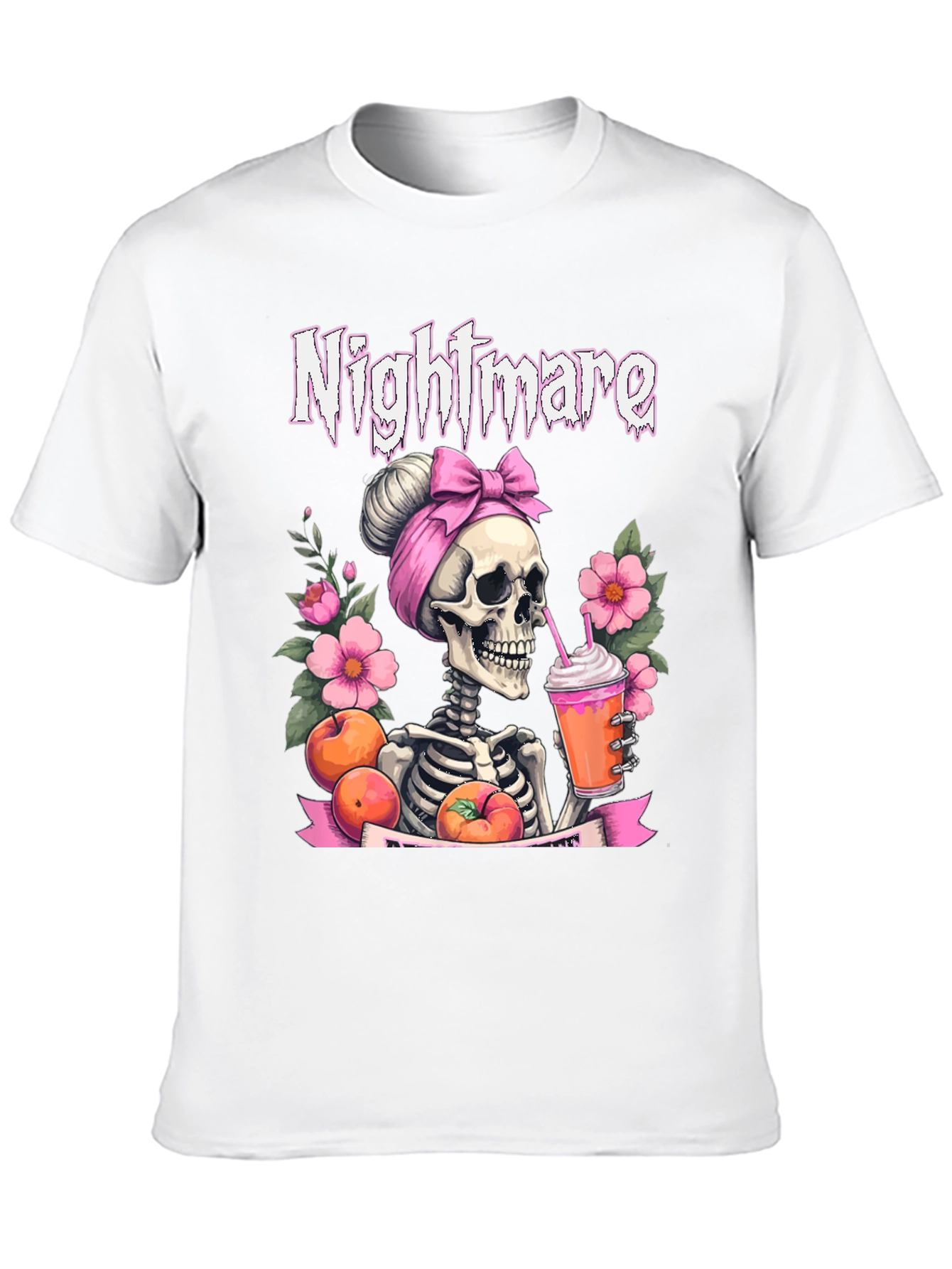 Nightmare Skeleton Peach Drink T-Shirt